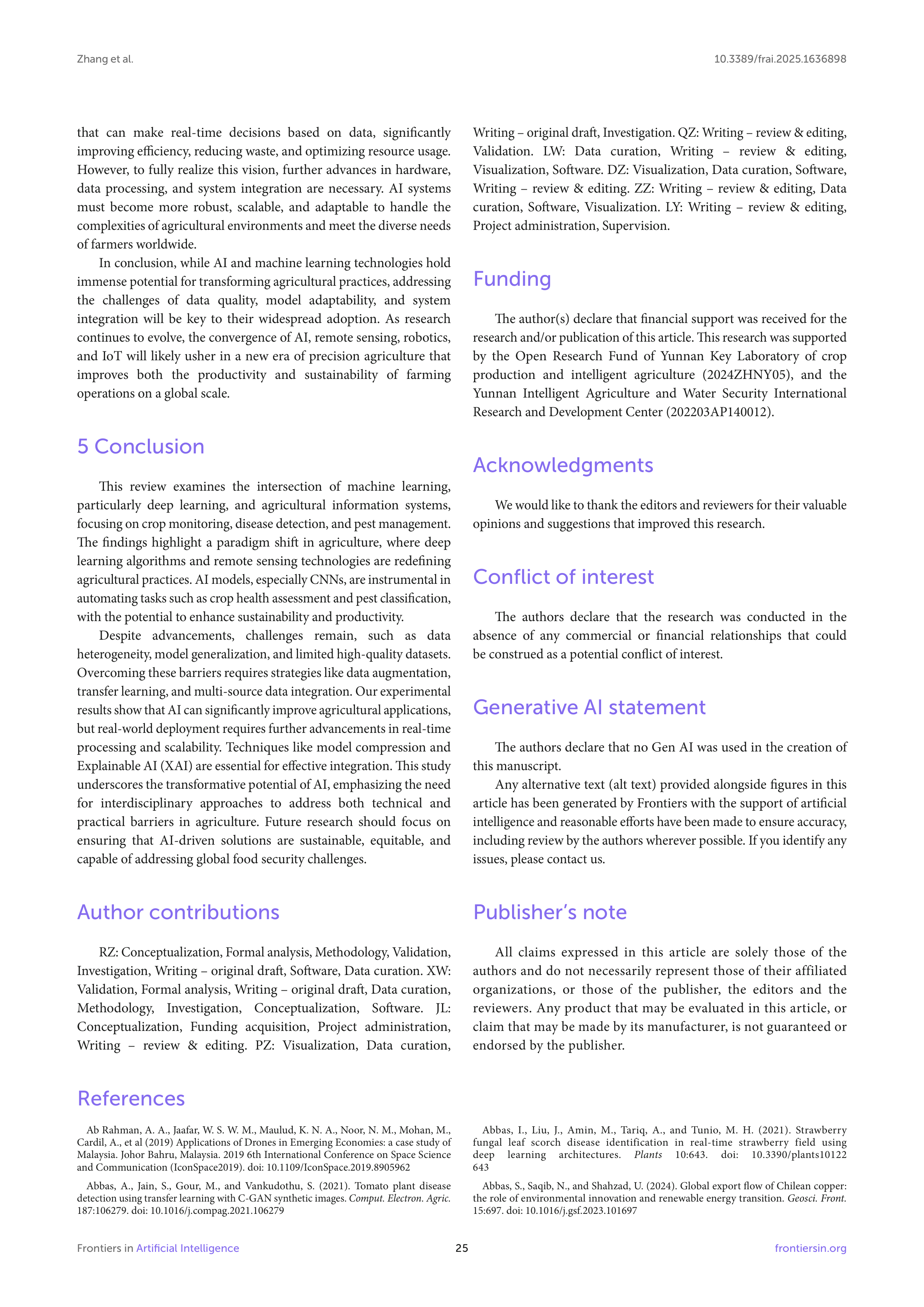 Artiﬁcial intelligence Applications in Crop Monitoring — page 25