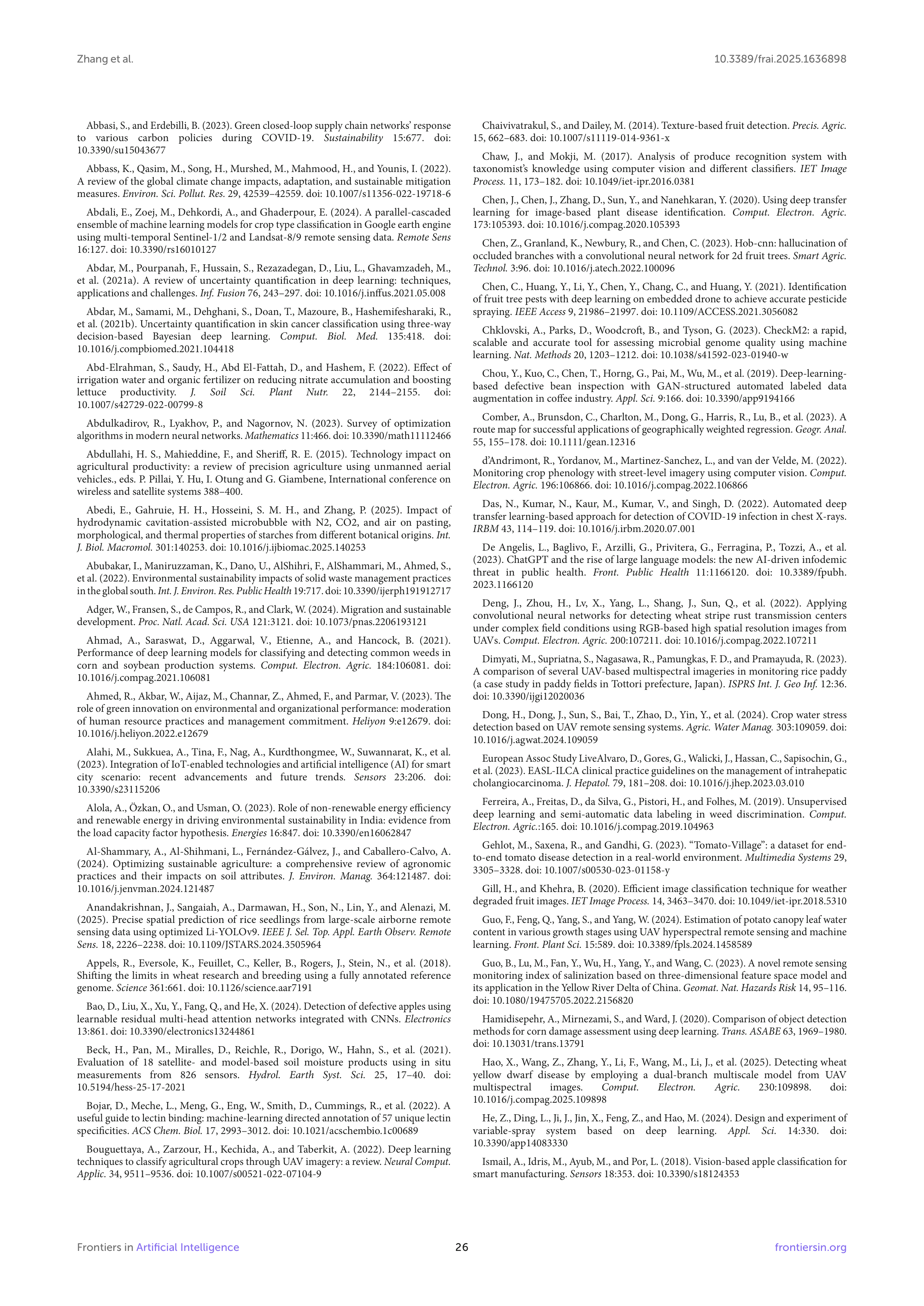 Artiﬁcial intelligence Applications in Crop Monitoring — page 26