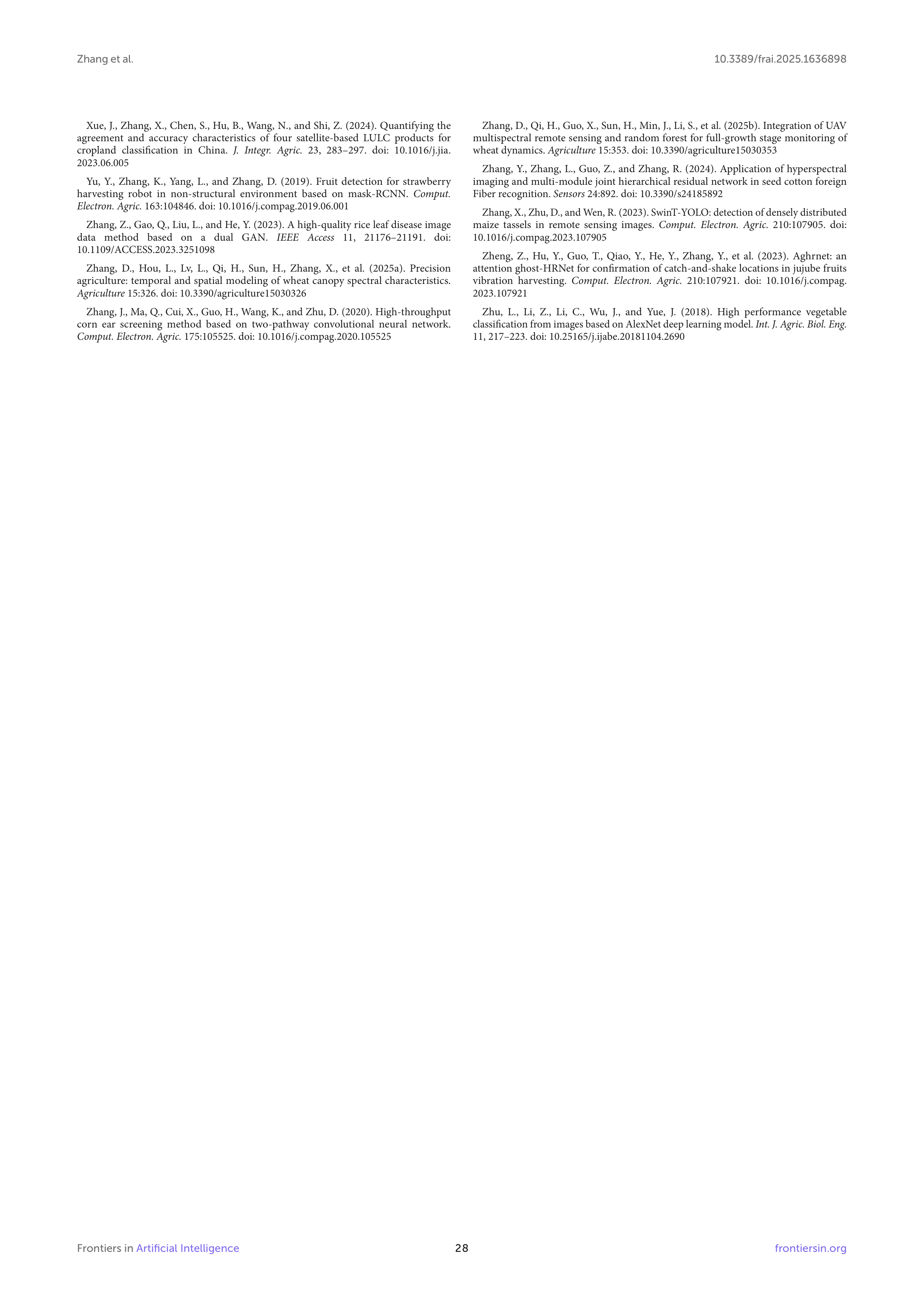 Artiﬁcial intelligence Applications in Crop Monitoring — page 28
