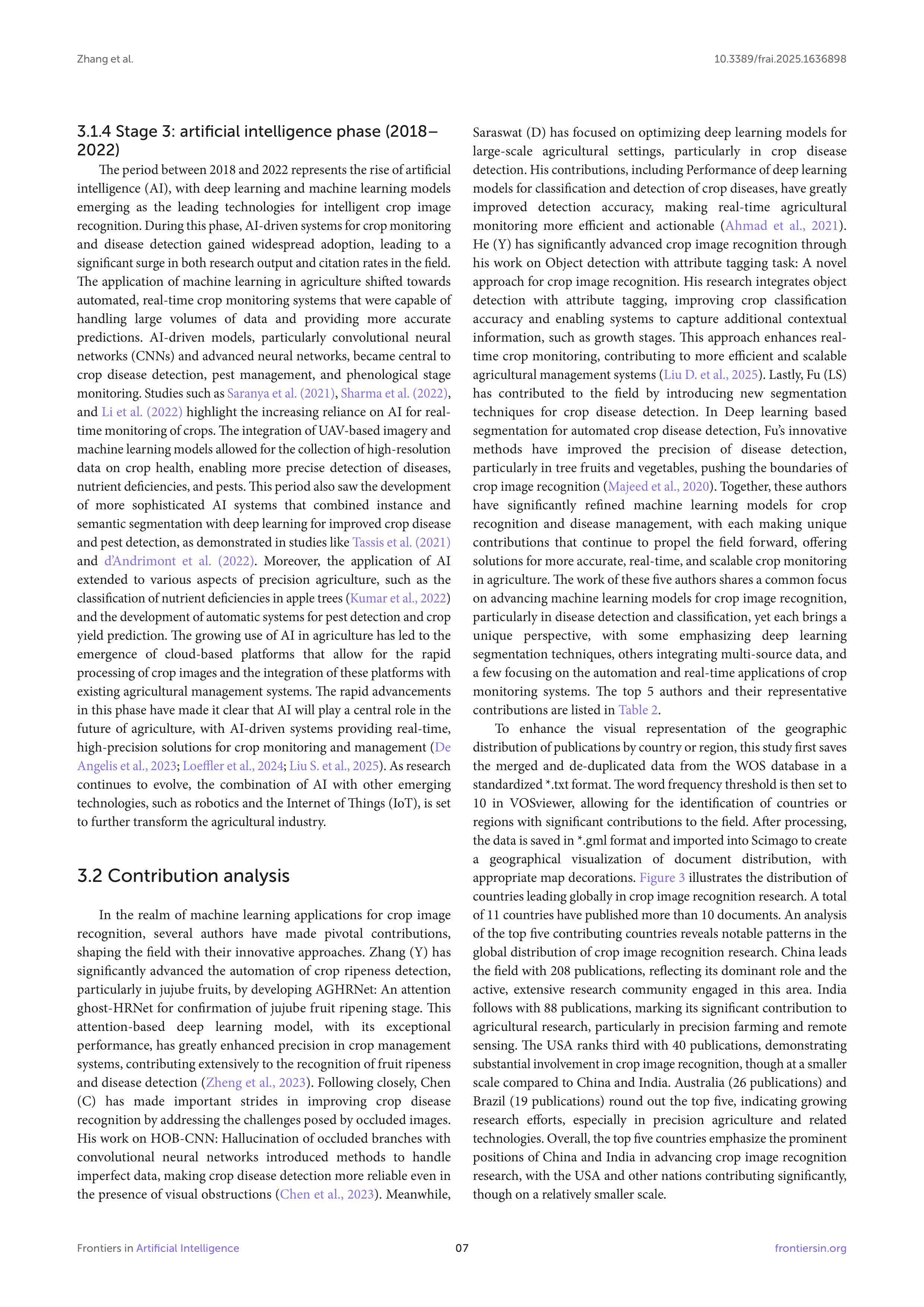 Artiﬁcial intelligence Applications in Crop Monitoring — page 7