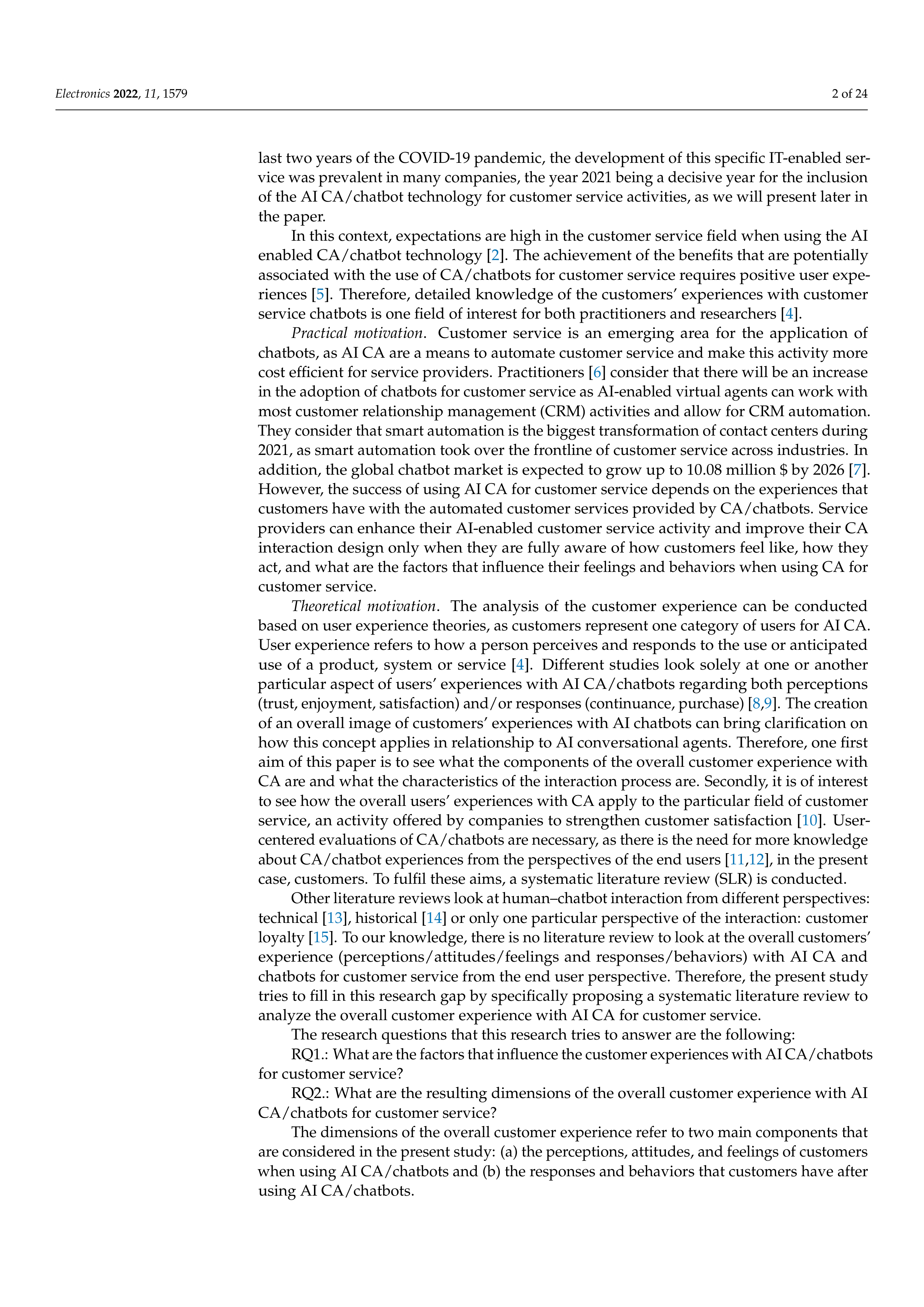 Artiﬁcial intelligence Applications in Customer Service — page 2