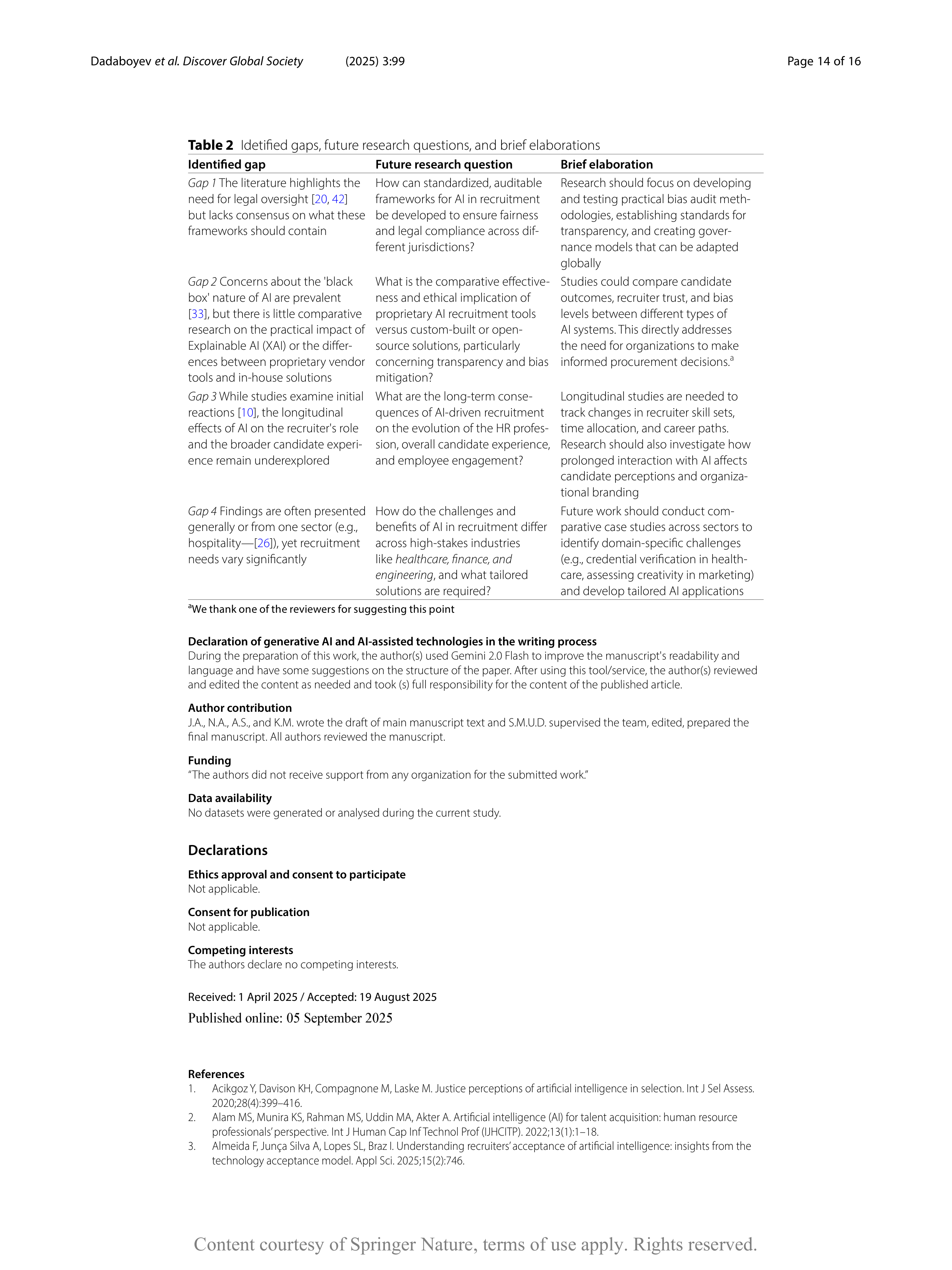 Artiﬁcial intelligence Applications in Employee Recruitment — page 14