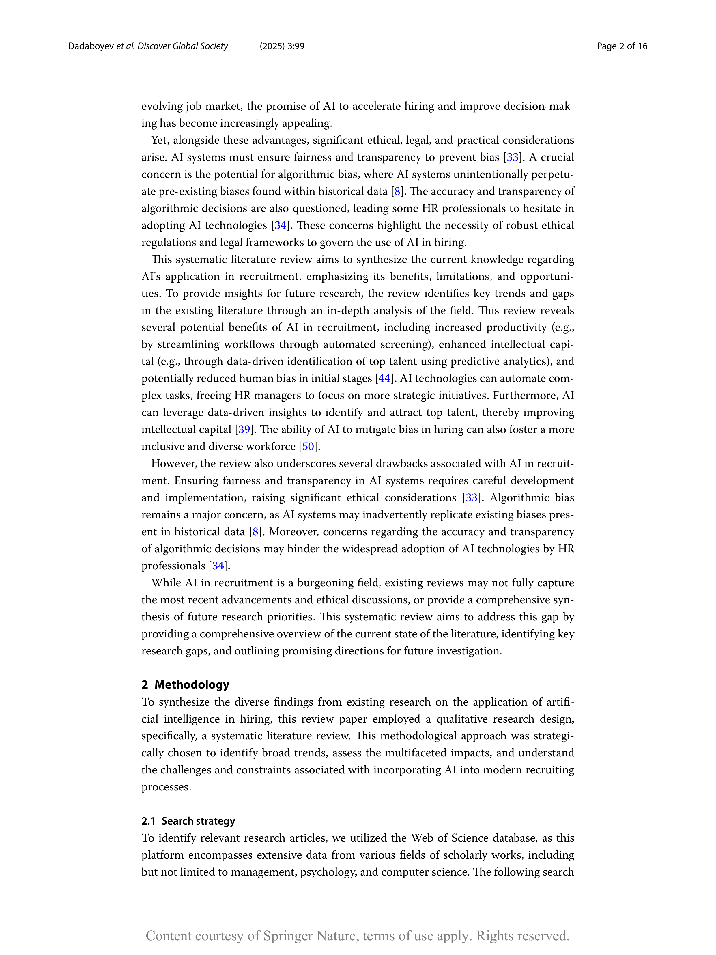 Artiﬁcial intelligence Applications in Employee Recruitment — page 2