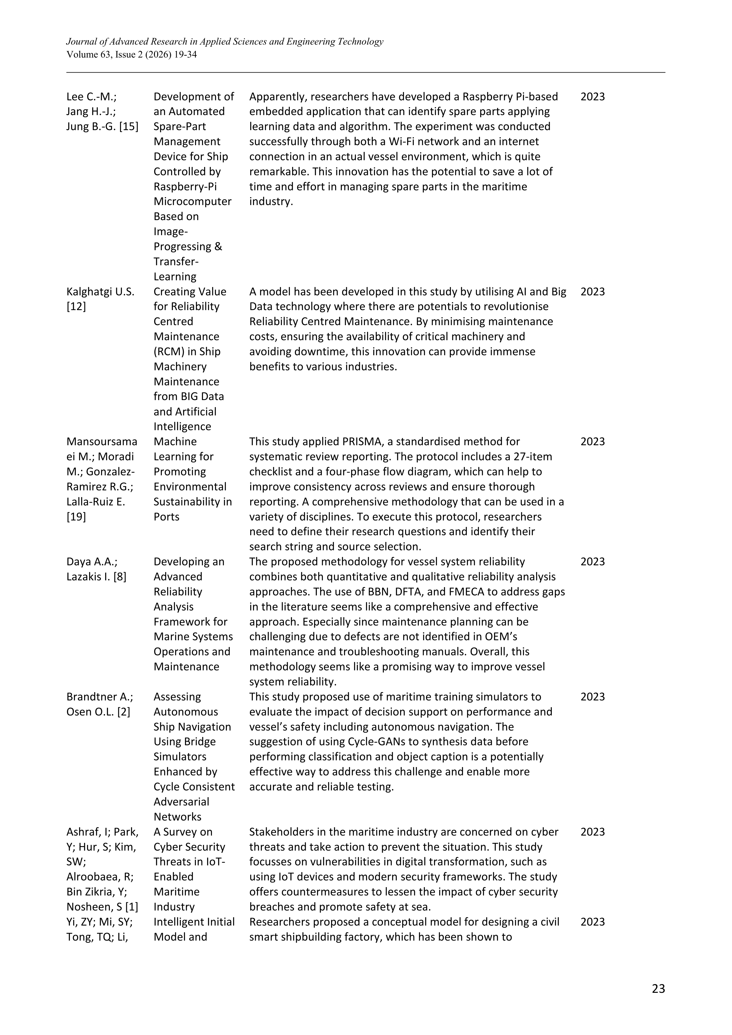 Artiﬁcial intelligence Applications in Maritime Industry — page 5