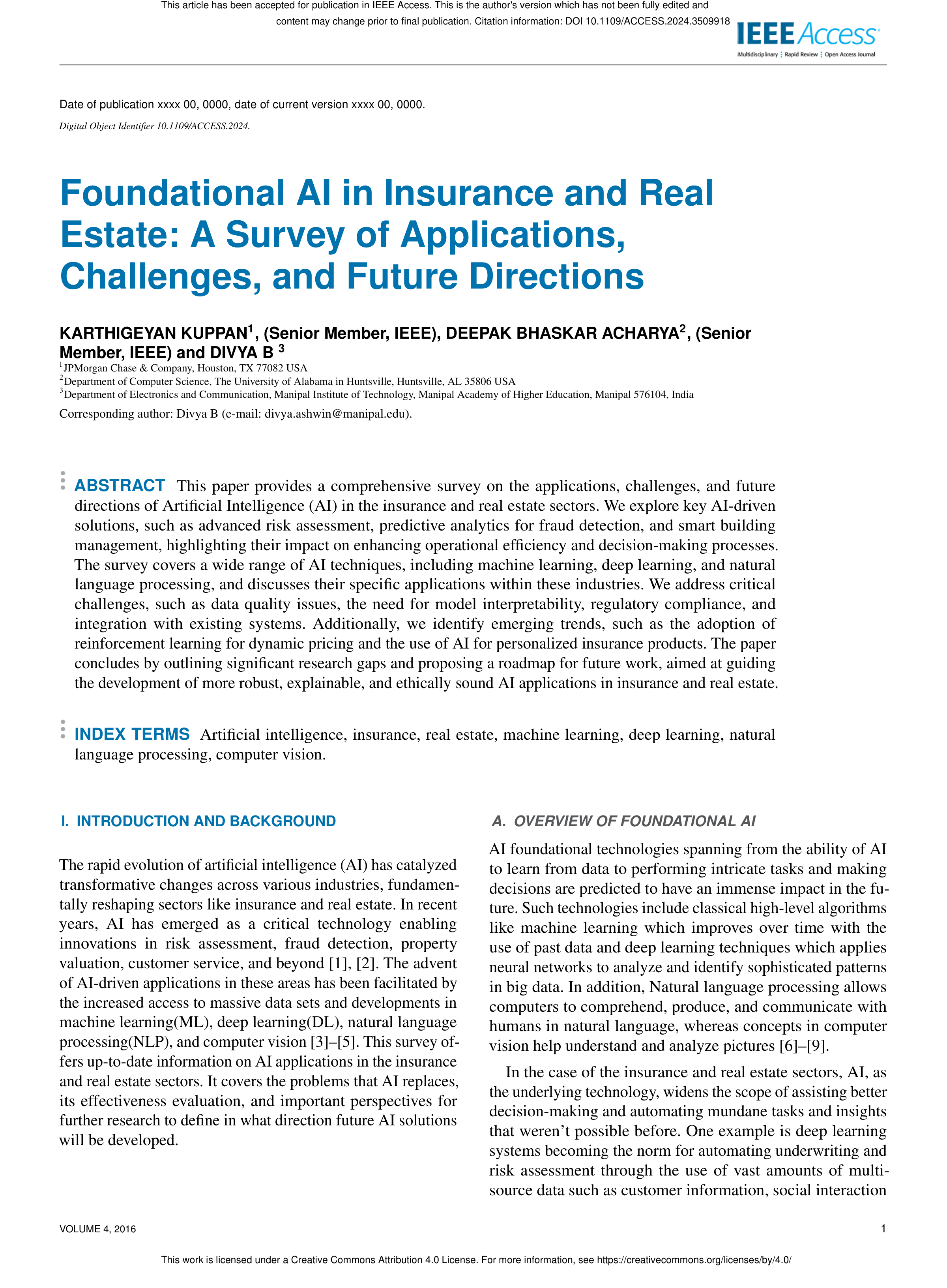 Artiﬁcial intelligence Applications in Real Estate — page 1