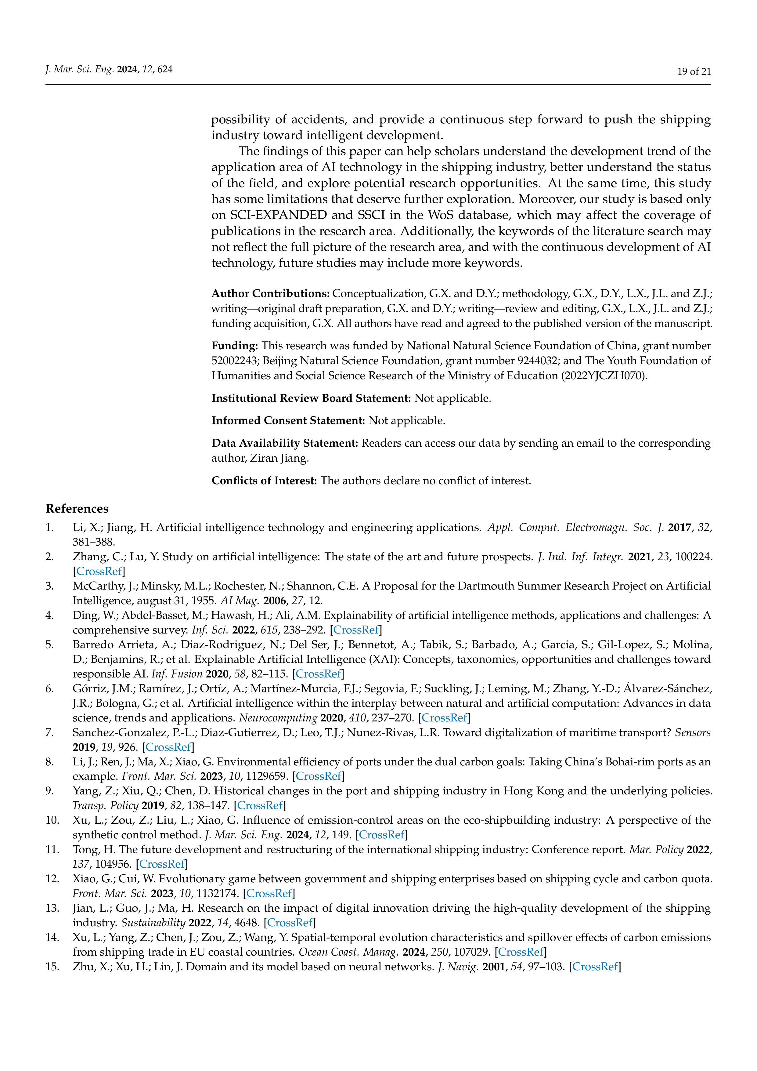 Artiﬁcial intelligence Applications in Shipping — page 19