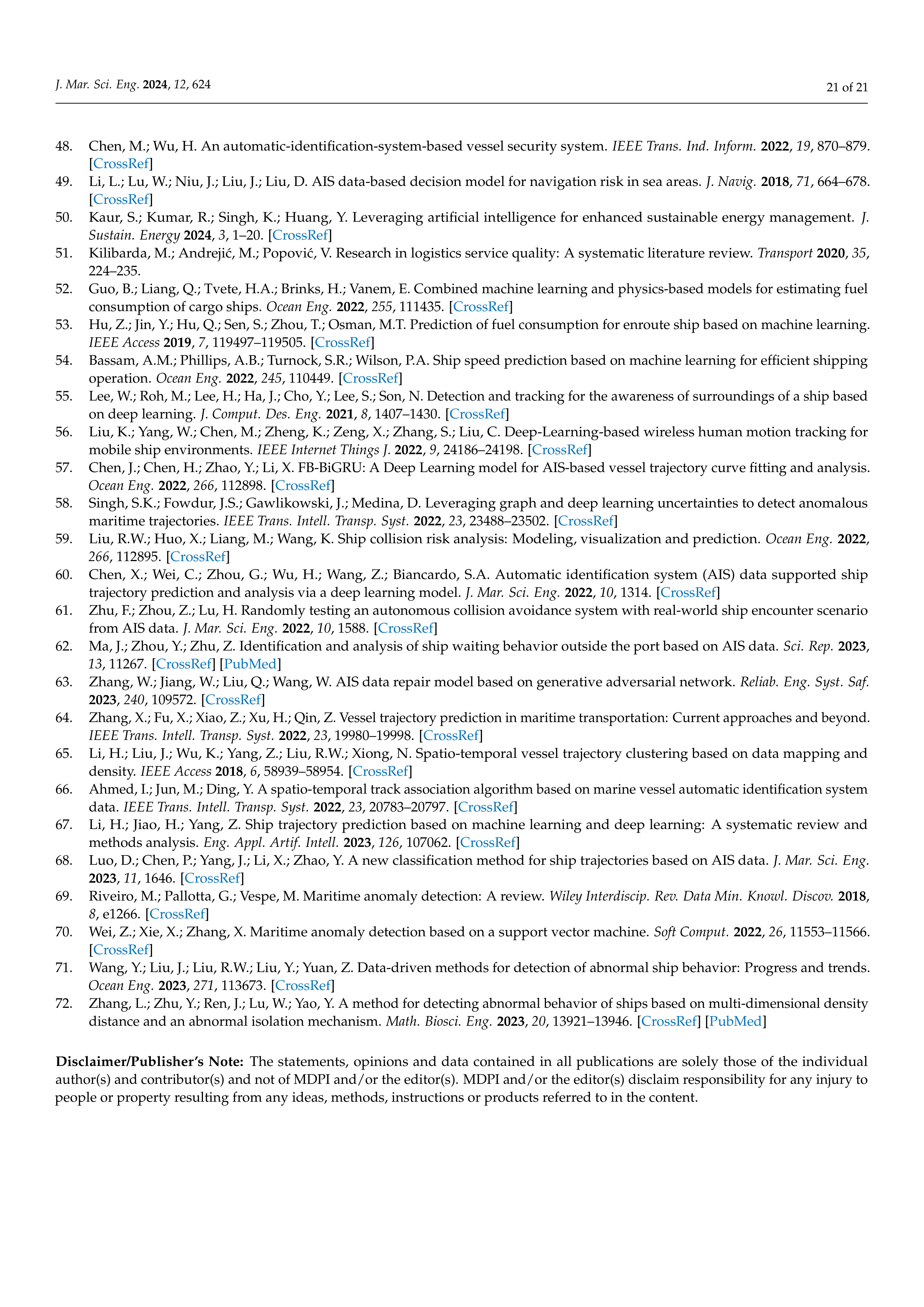 Artiﬁcial intelligence Applications in Shipping — page 21