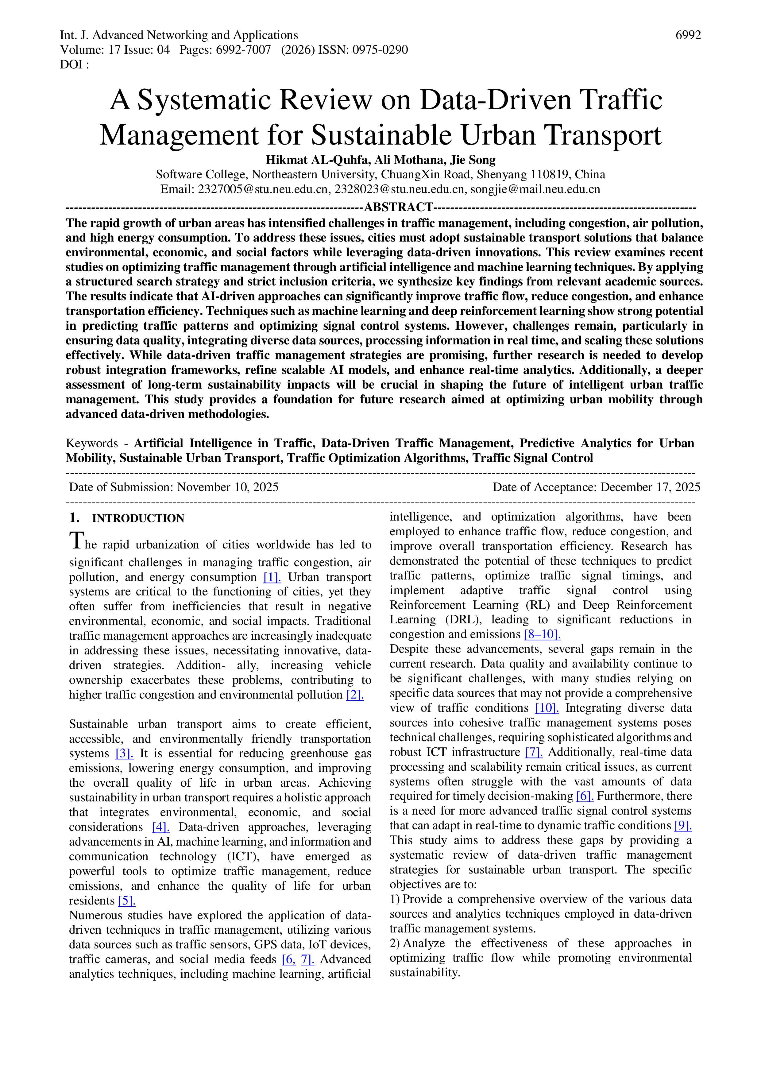 Artiﬁcial intelligence Applications in Transportation — page 1