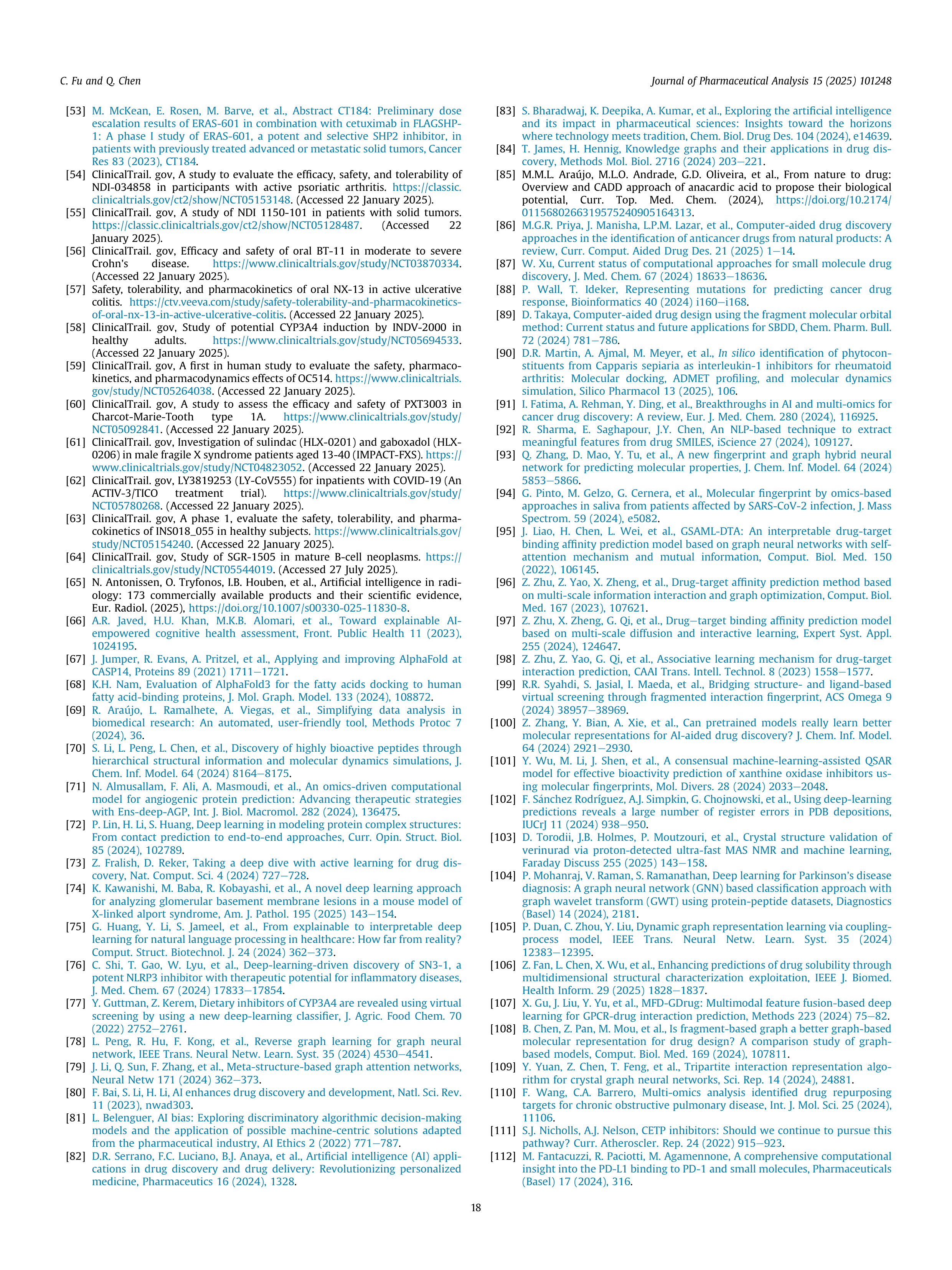 Artiﬁcial Intelligence Applications in Drug Discovery — page 18