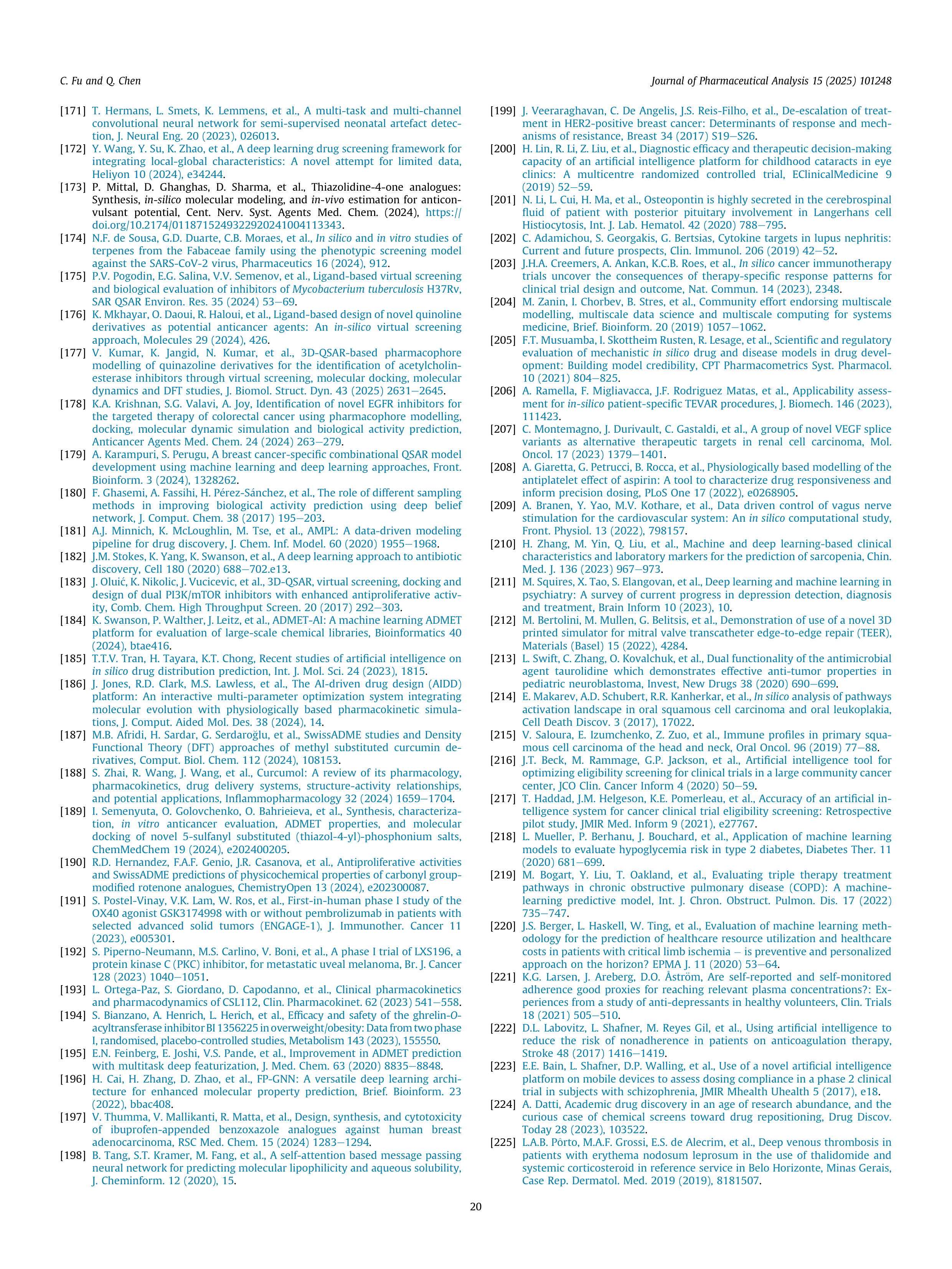 Artiﬁcial Intelligence Applications in Drug Discovery — page 20