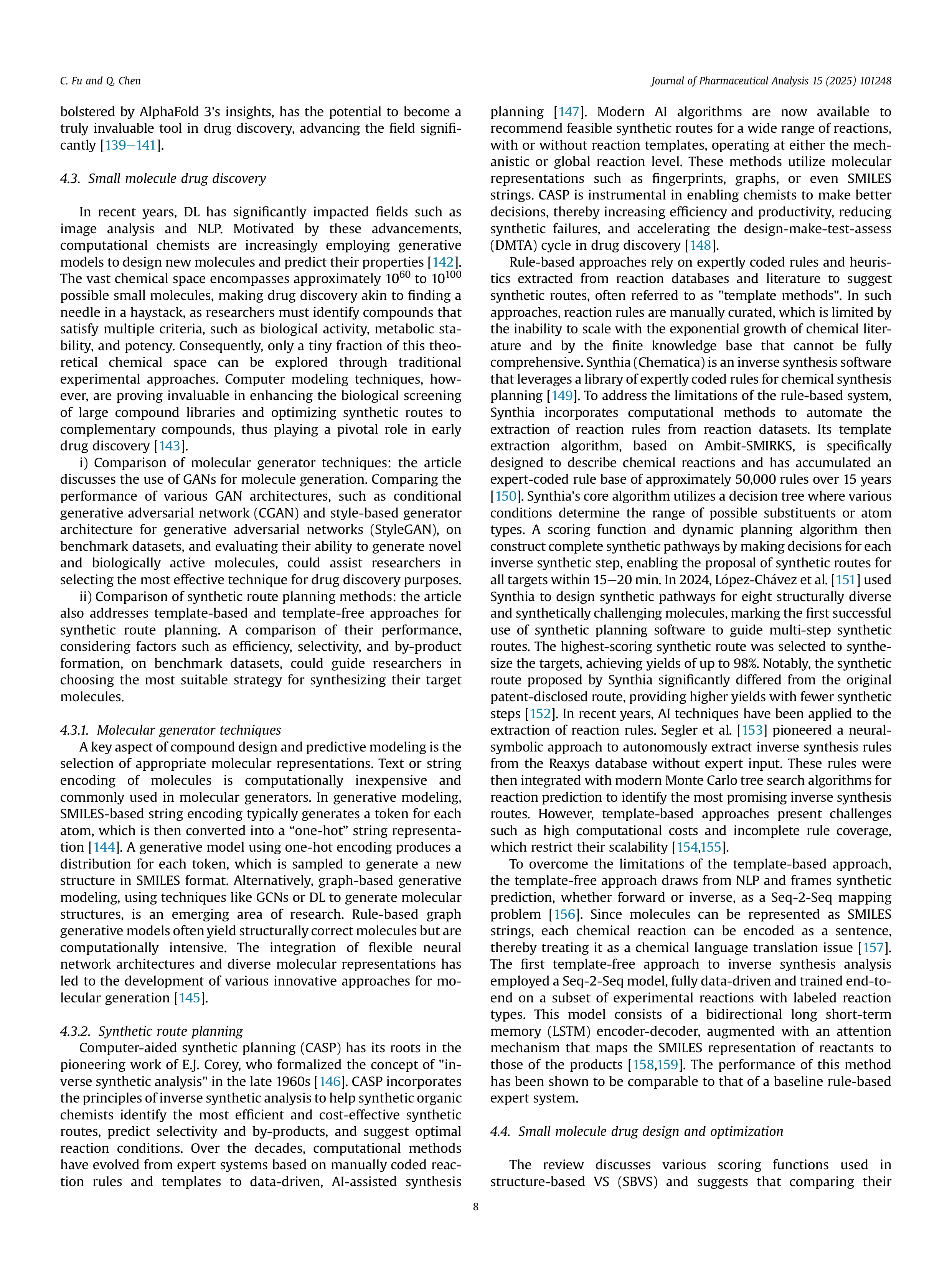 Artiﬁcial Intelligence Applications in Drug Discovery — page 8