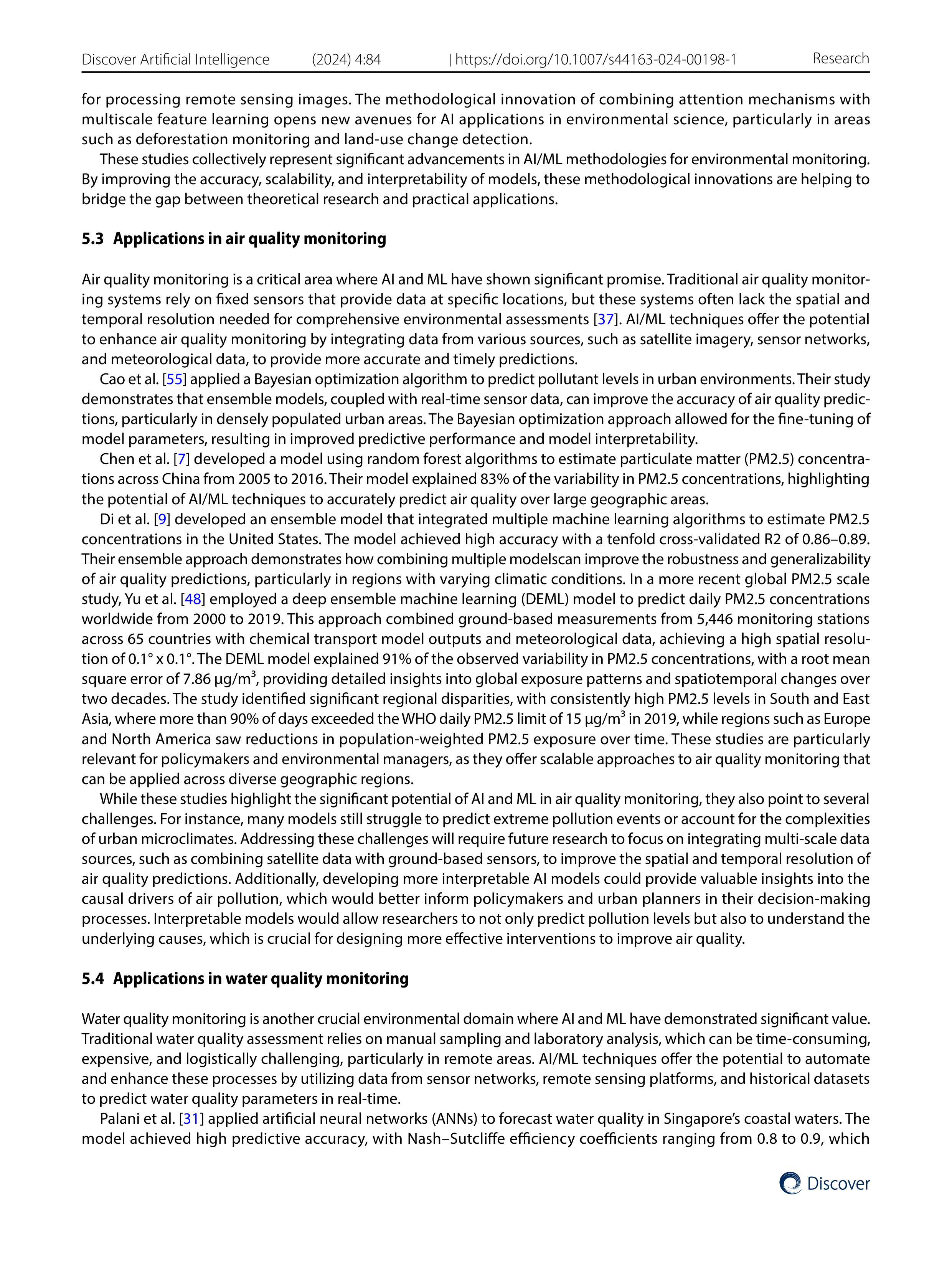 Artiﬁcial intelligence Applications in Environmental Monitoring — page 17