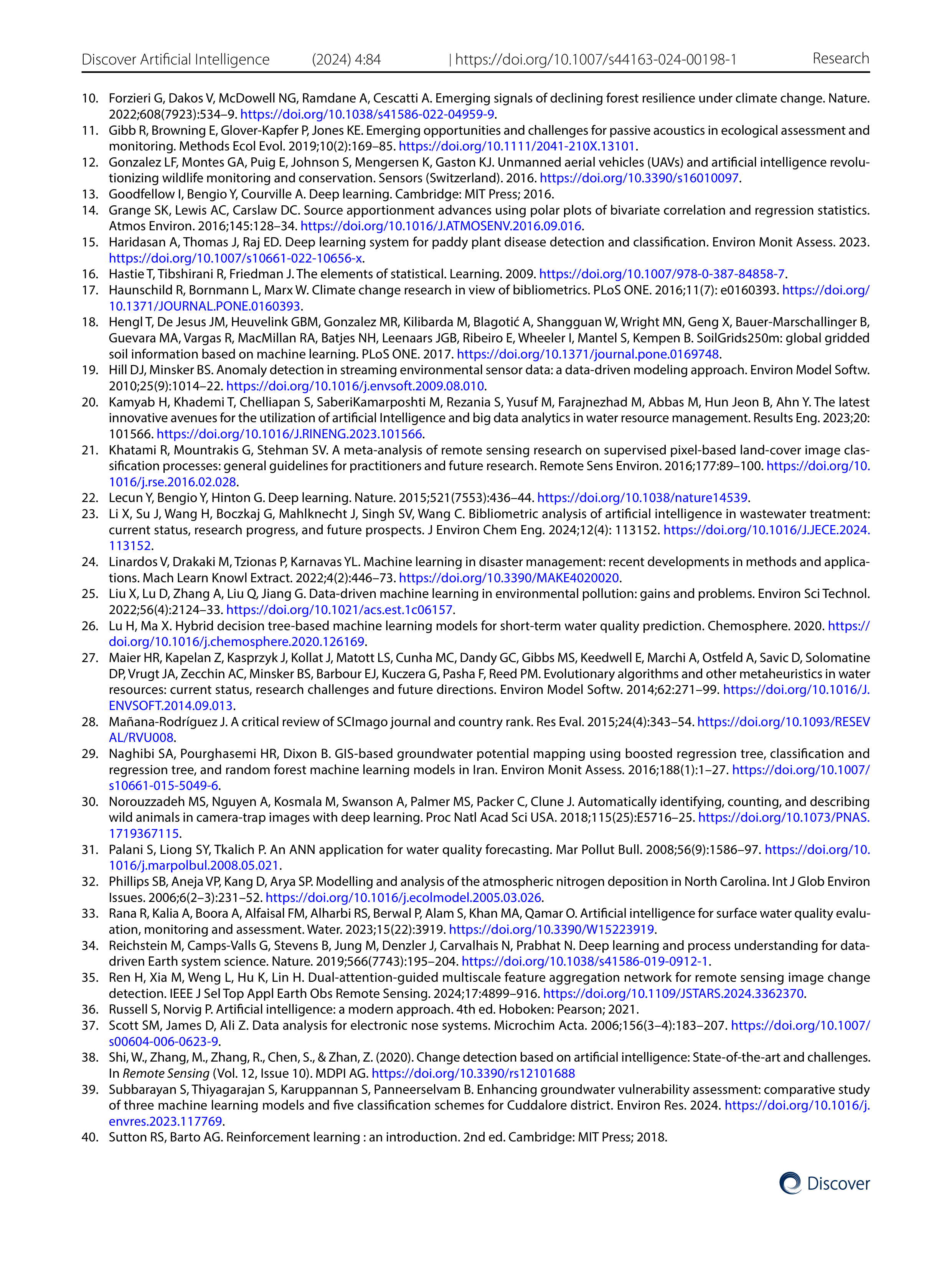 Artiﬁcial intelligence Applications in Environmental Monitoring — page 25