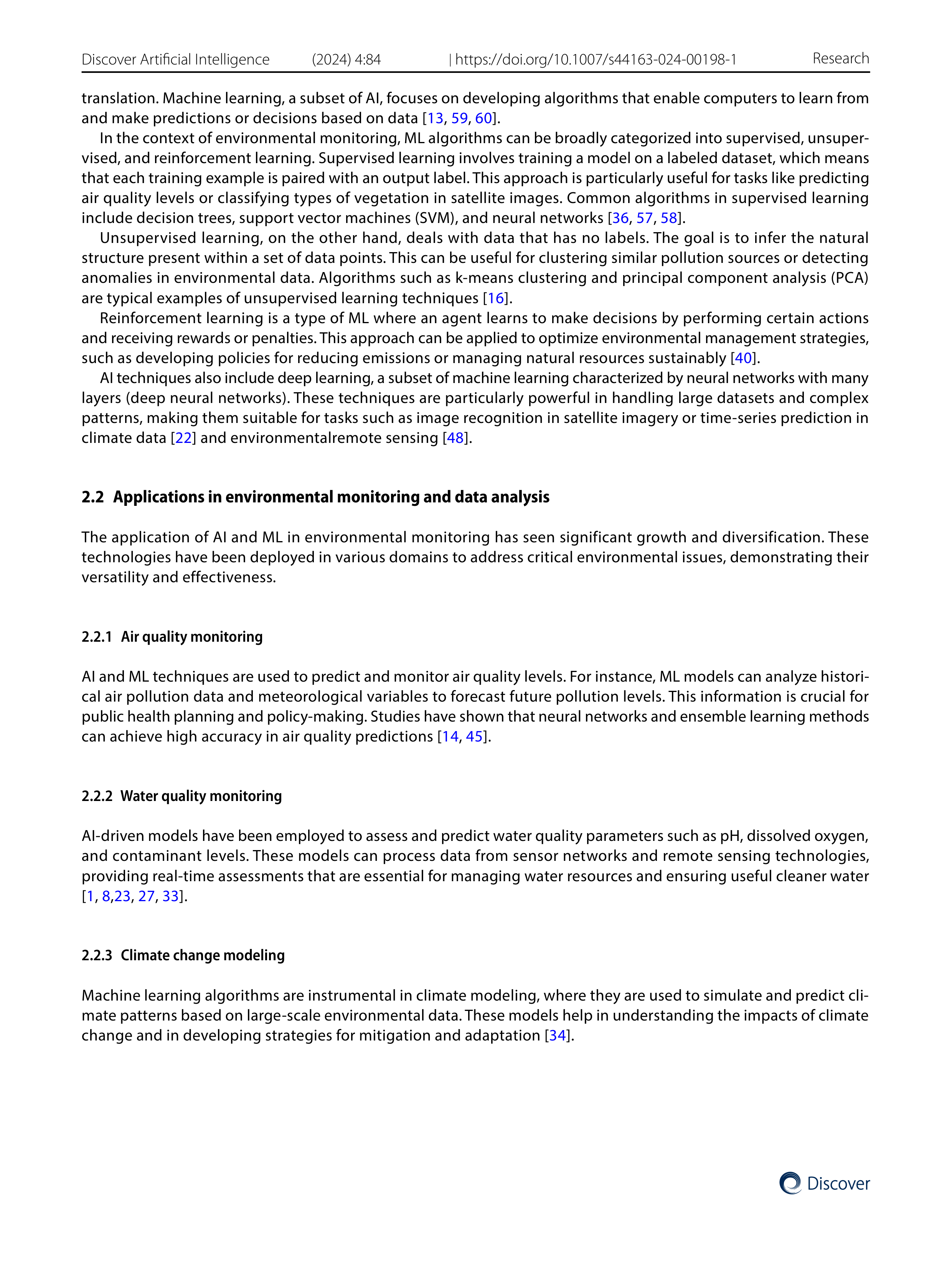 Artiﬁcial intelligence Applications in Environmental Monitoring — page 3