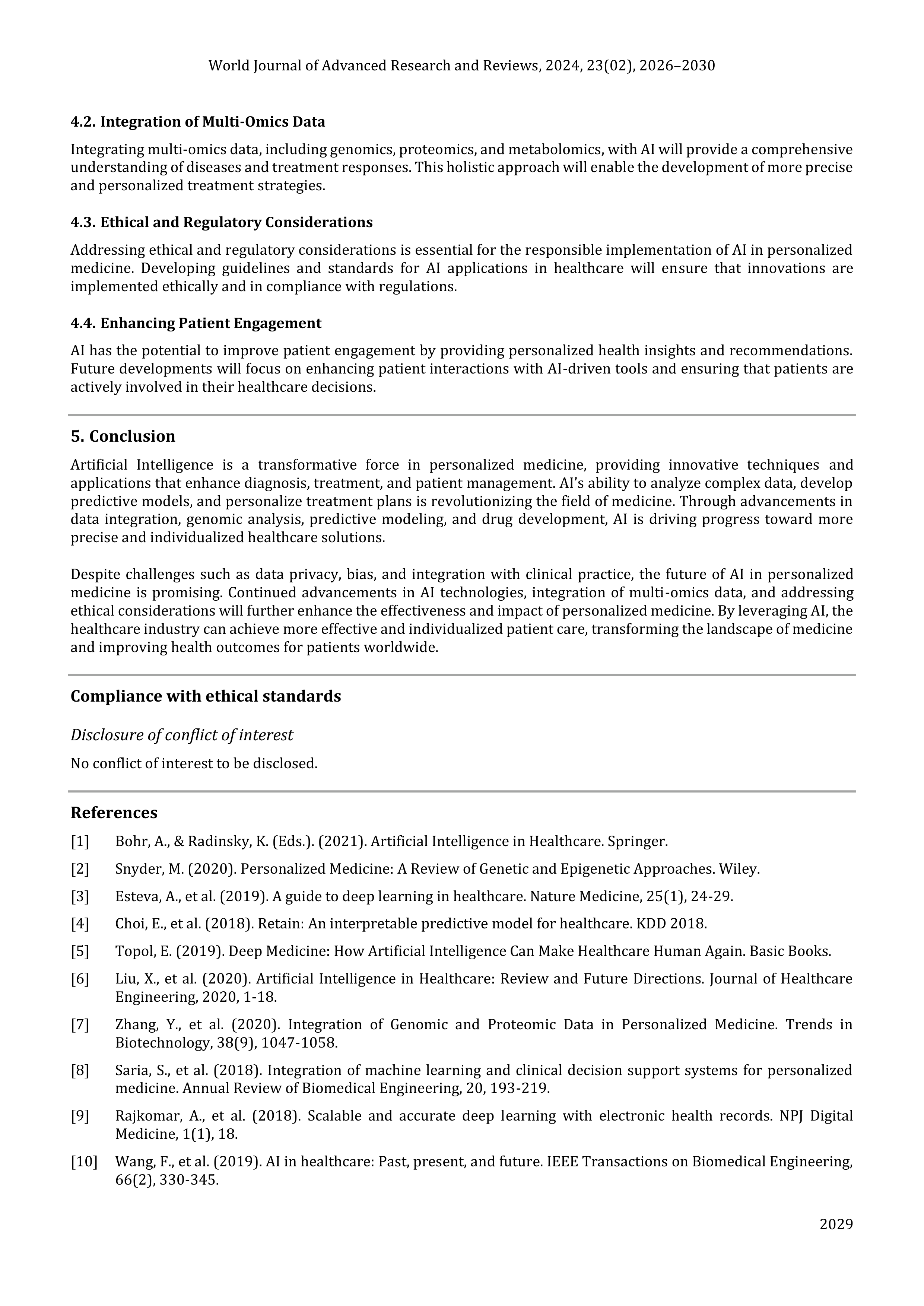 Artiﬁcial Intelligence Applications in personalized medicine — page 4