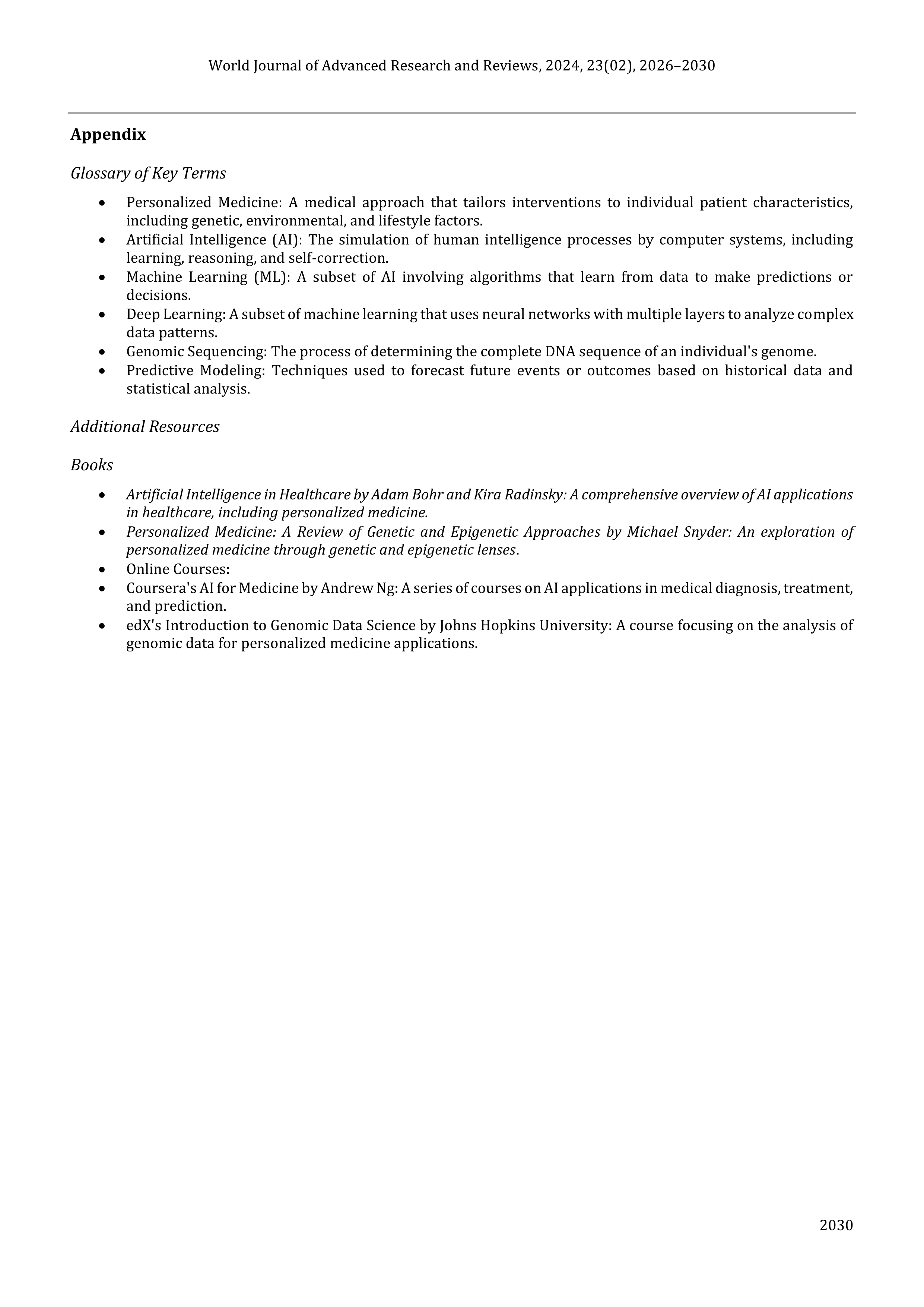 Artiﬁcial Intelligence Applications in personalized medicine — page 5