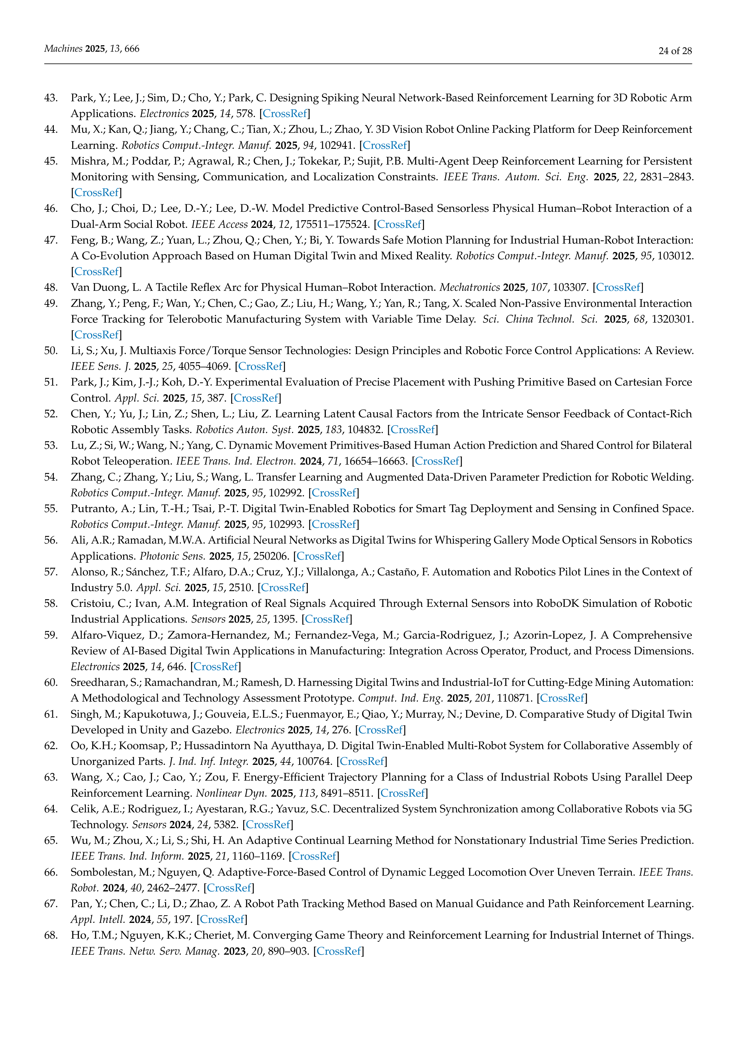 Artiﬁcial intelligence Applications on Industrial Robotics — page 24