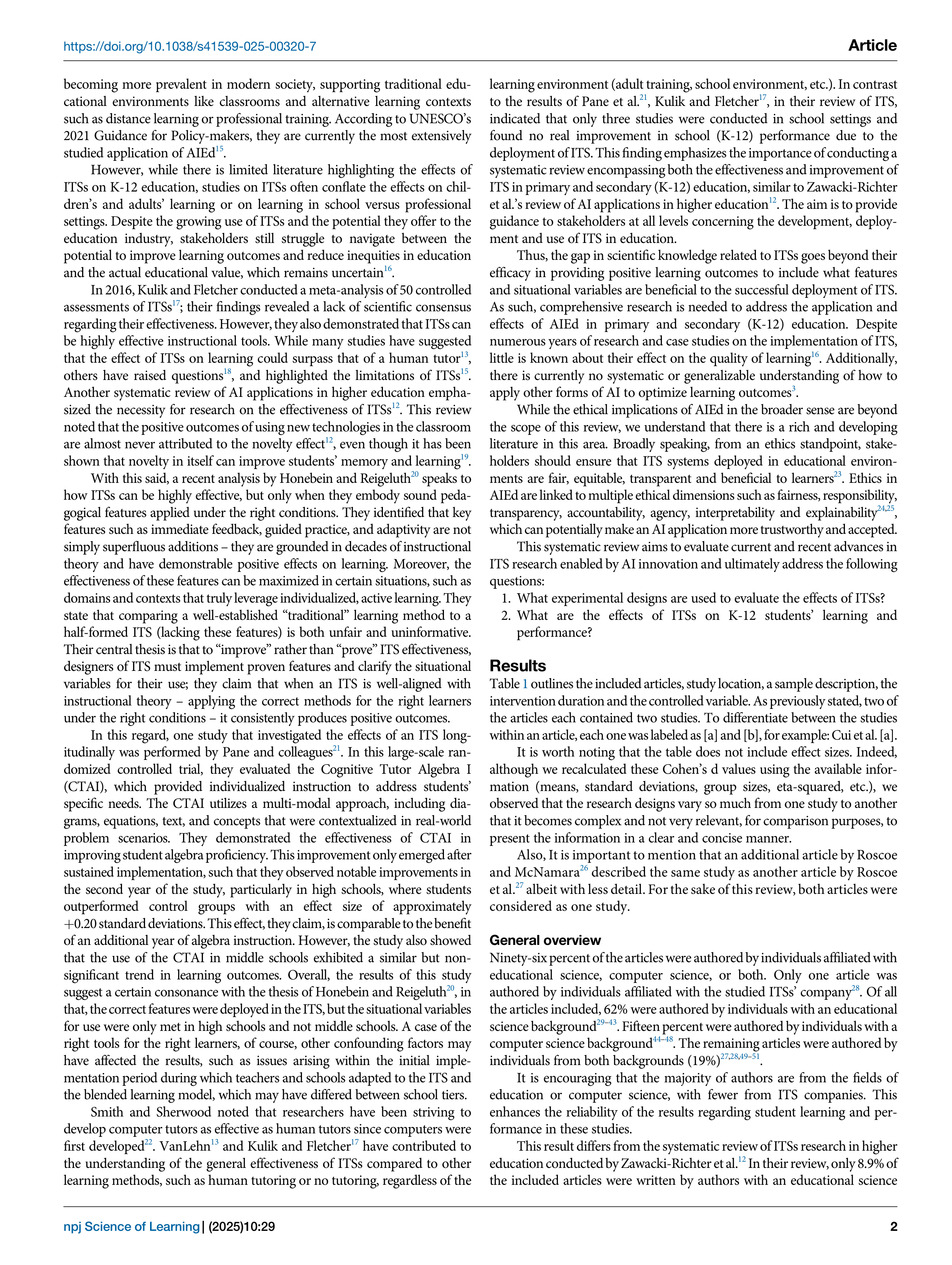 Artiﬁcial intelligence Applications on Online Tutoring — page 2