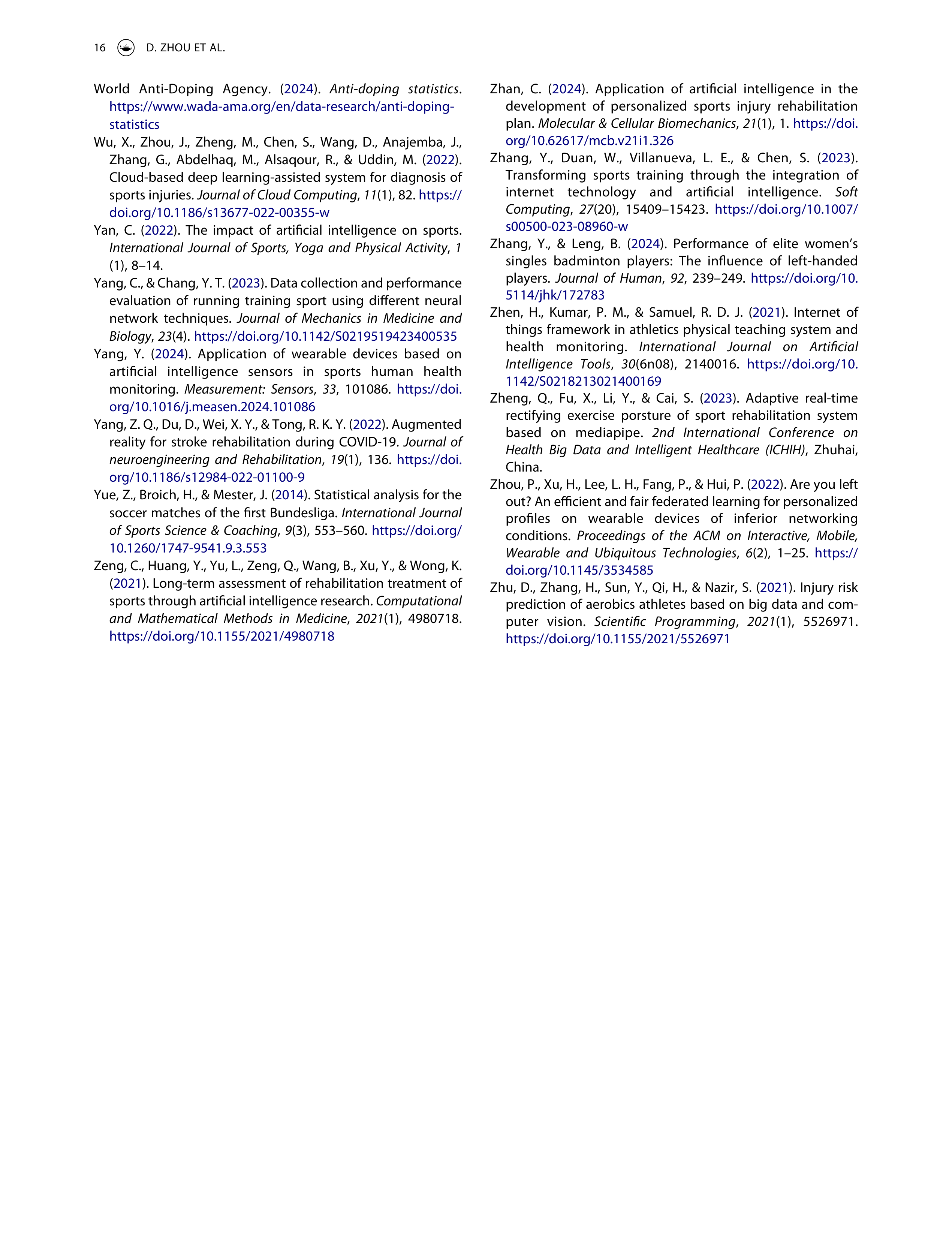 Artiﬁcial Intelligence Applications in Sports — page 17