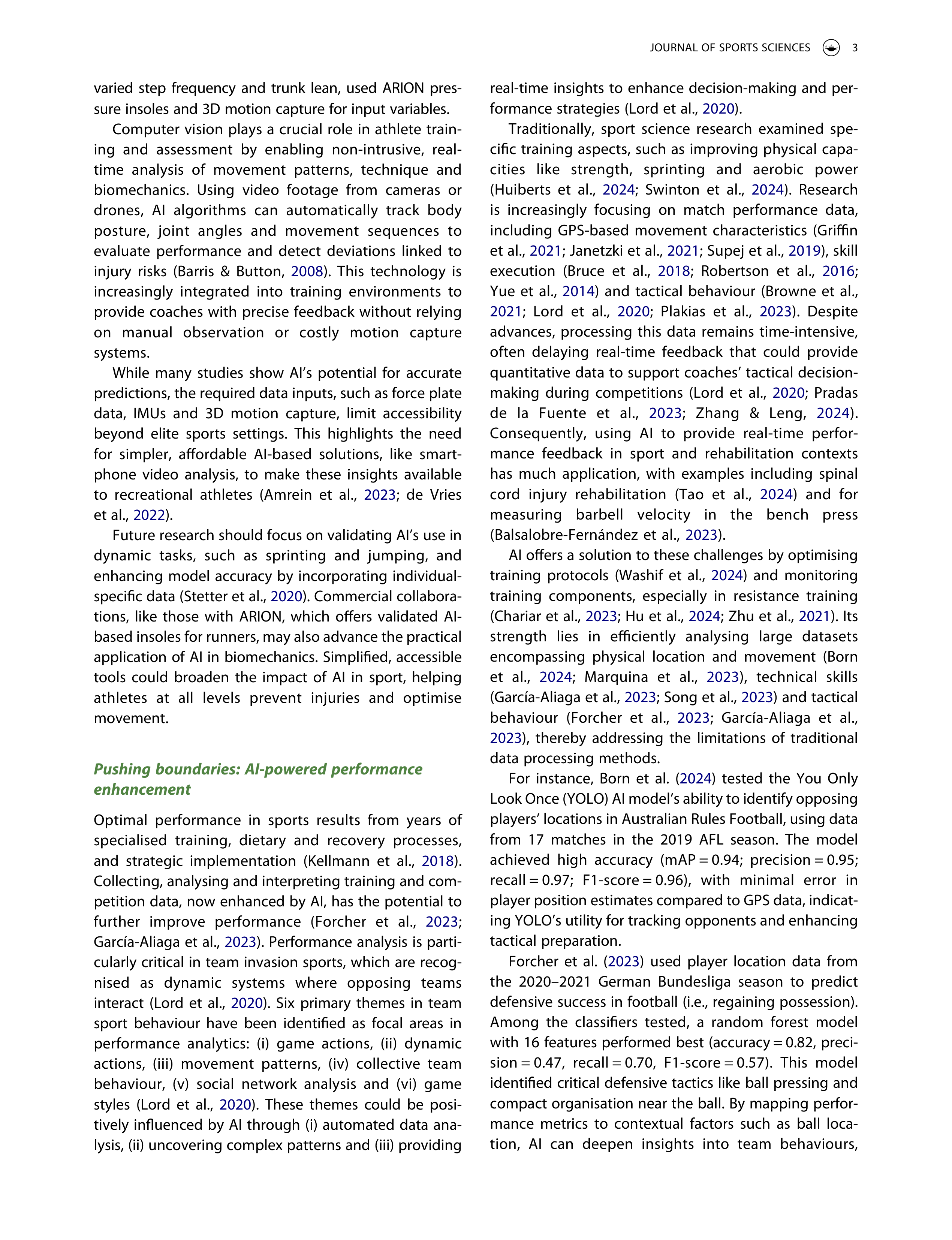 Artiﬁcial Intelligence Applications in Sports — page 4