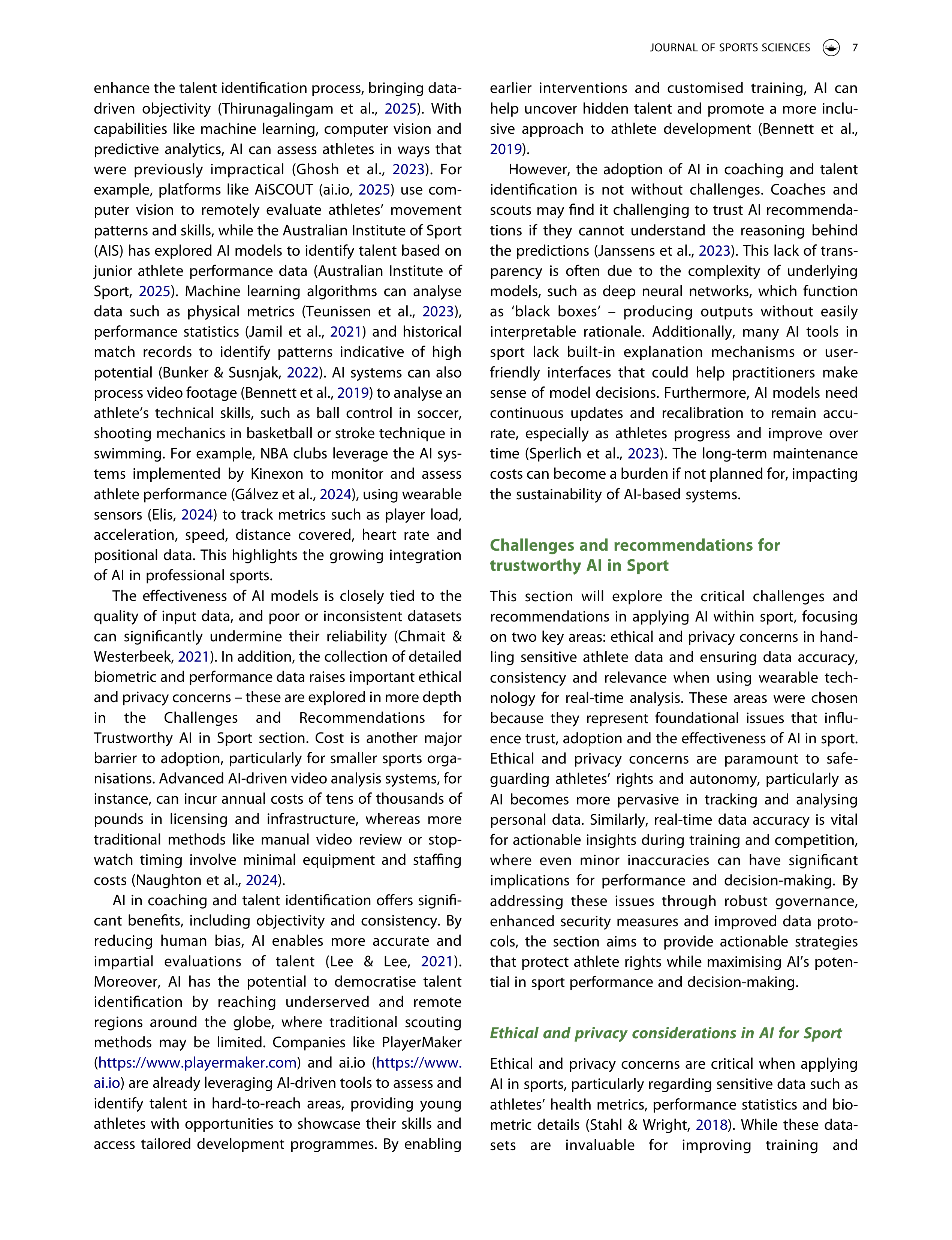 Artiﬁcial Intelligence Applications in Sports — page 8