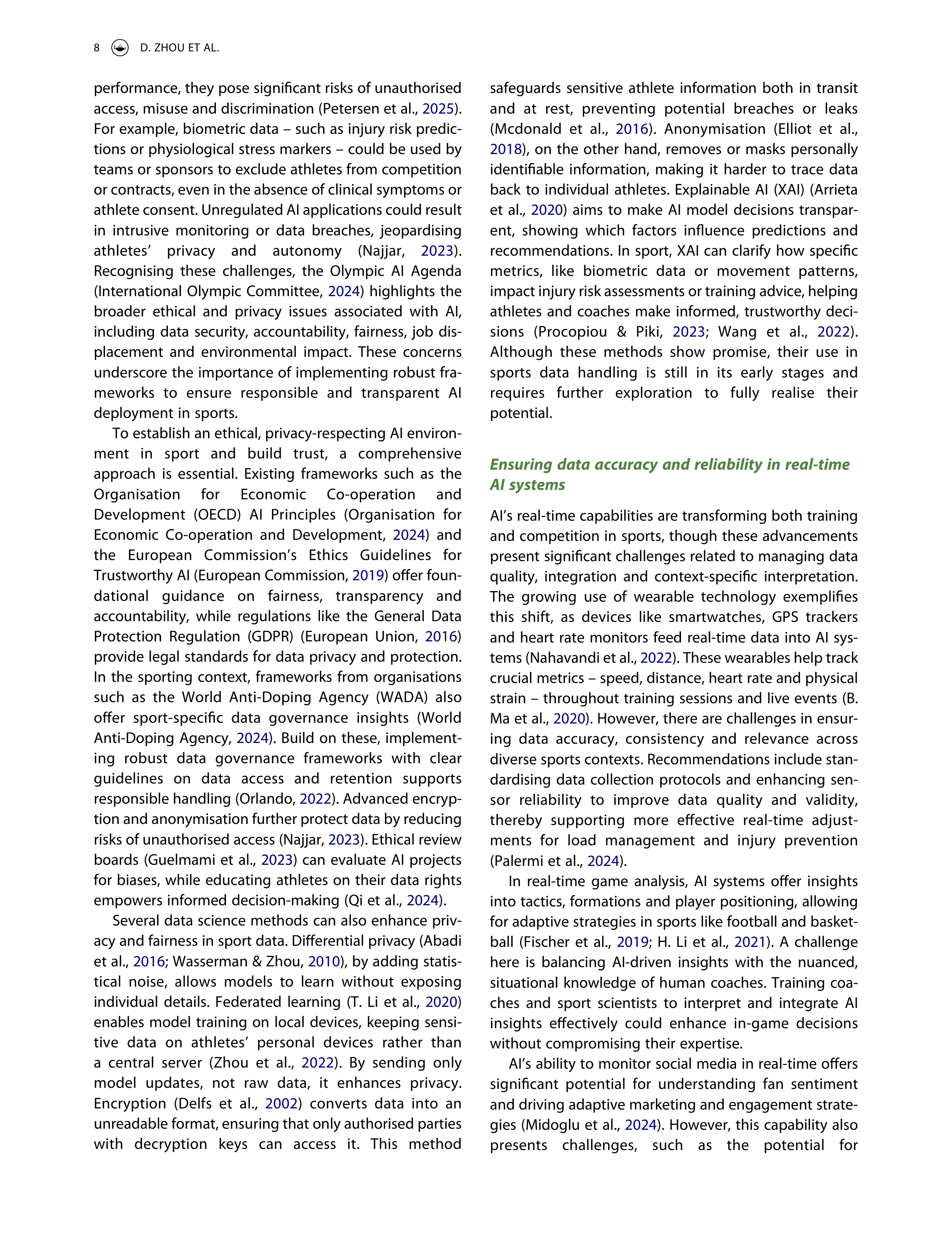 Artiﬁcial Intelligence Applications in Sports — page 9