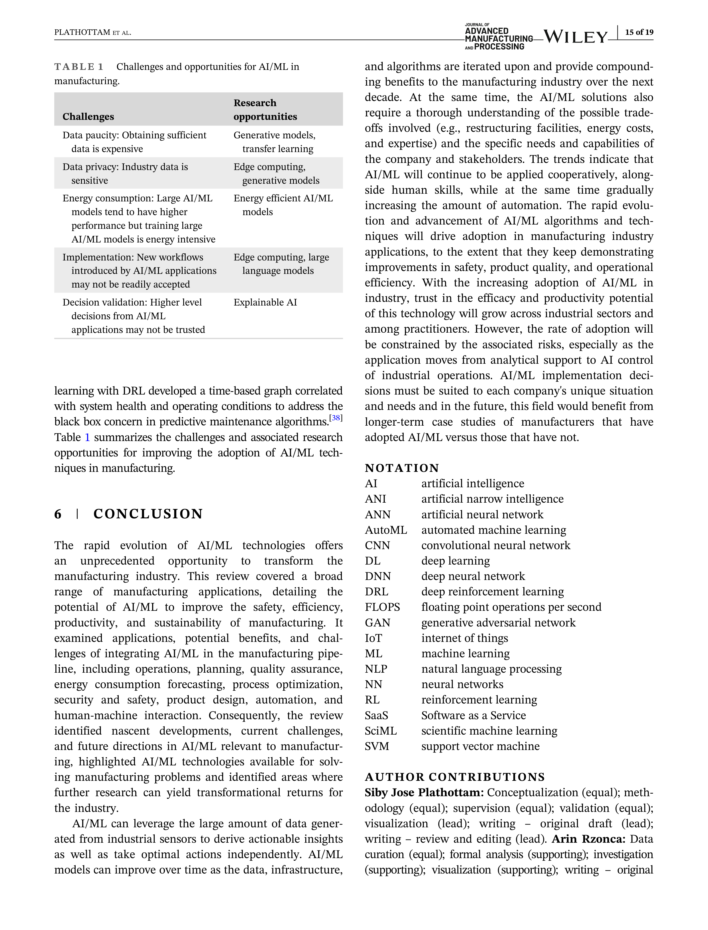 Artificial Intelligence Applications in Manufacturing Operations — page 15