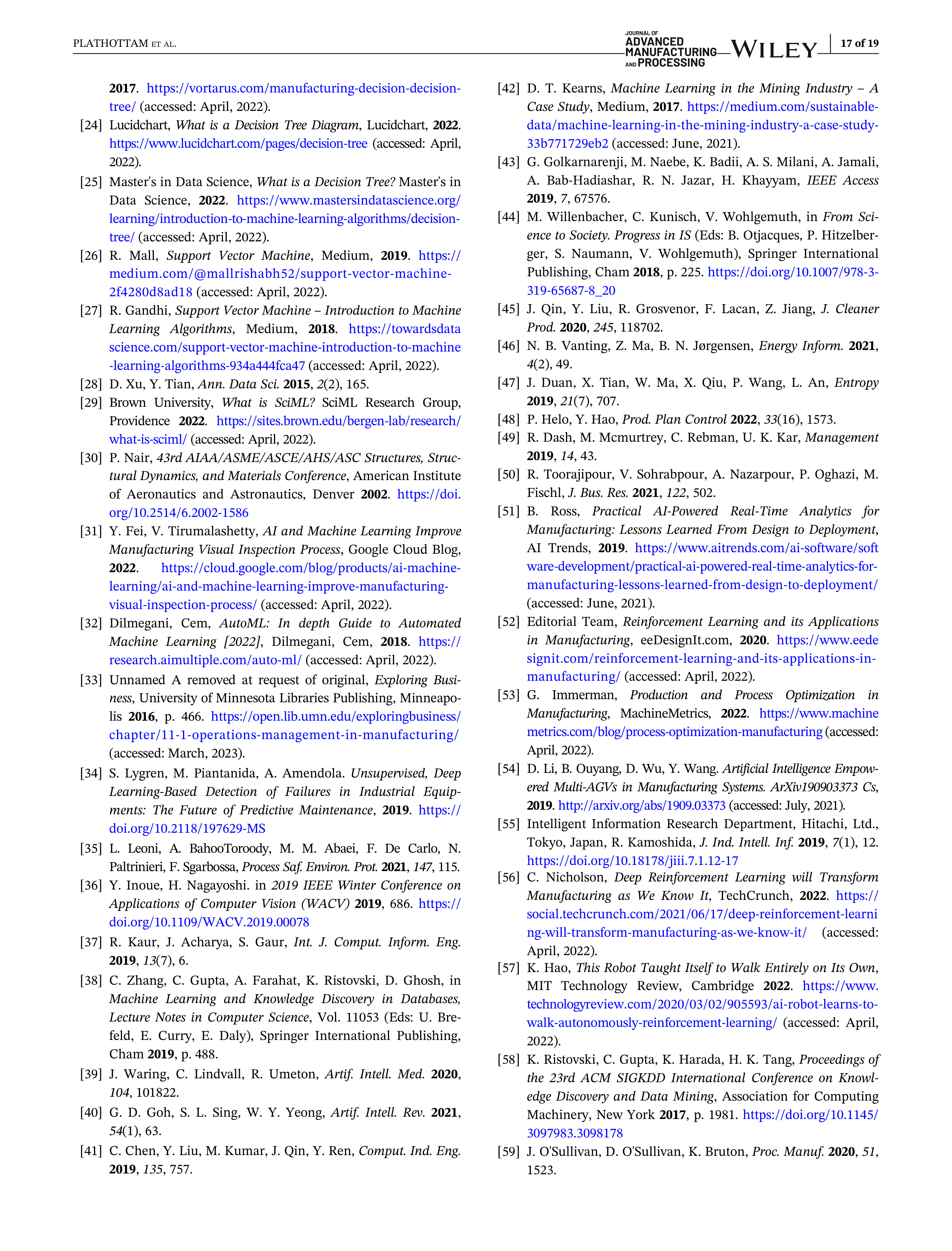 Artificial Intelligence Applications in Manufacturing Operations — page 17