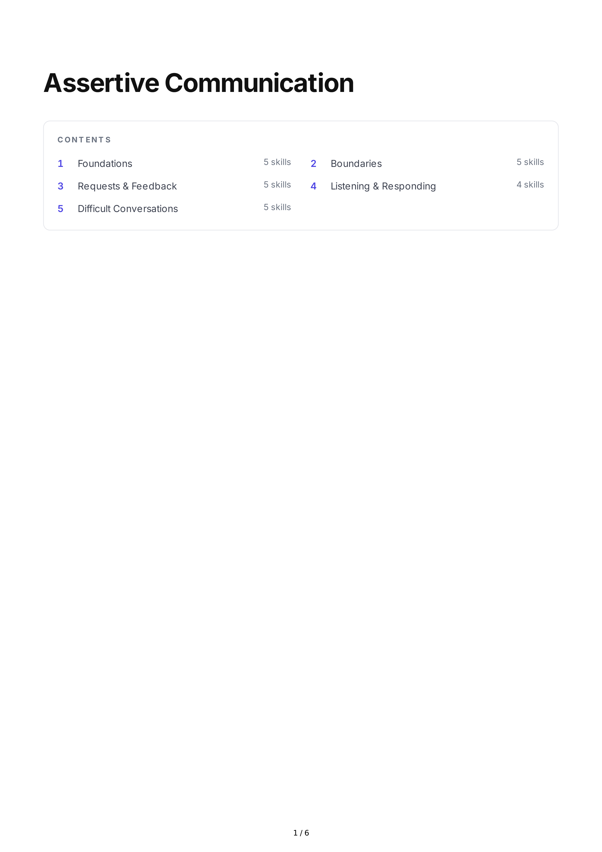 Assertive Communication Interpersonal Skills — page 1