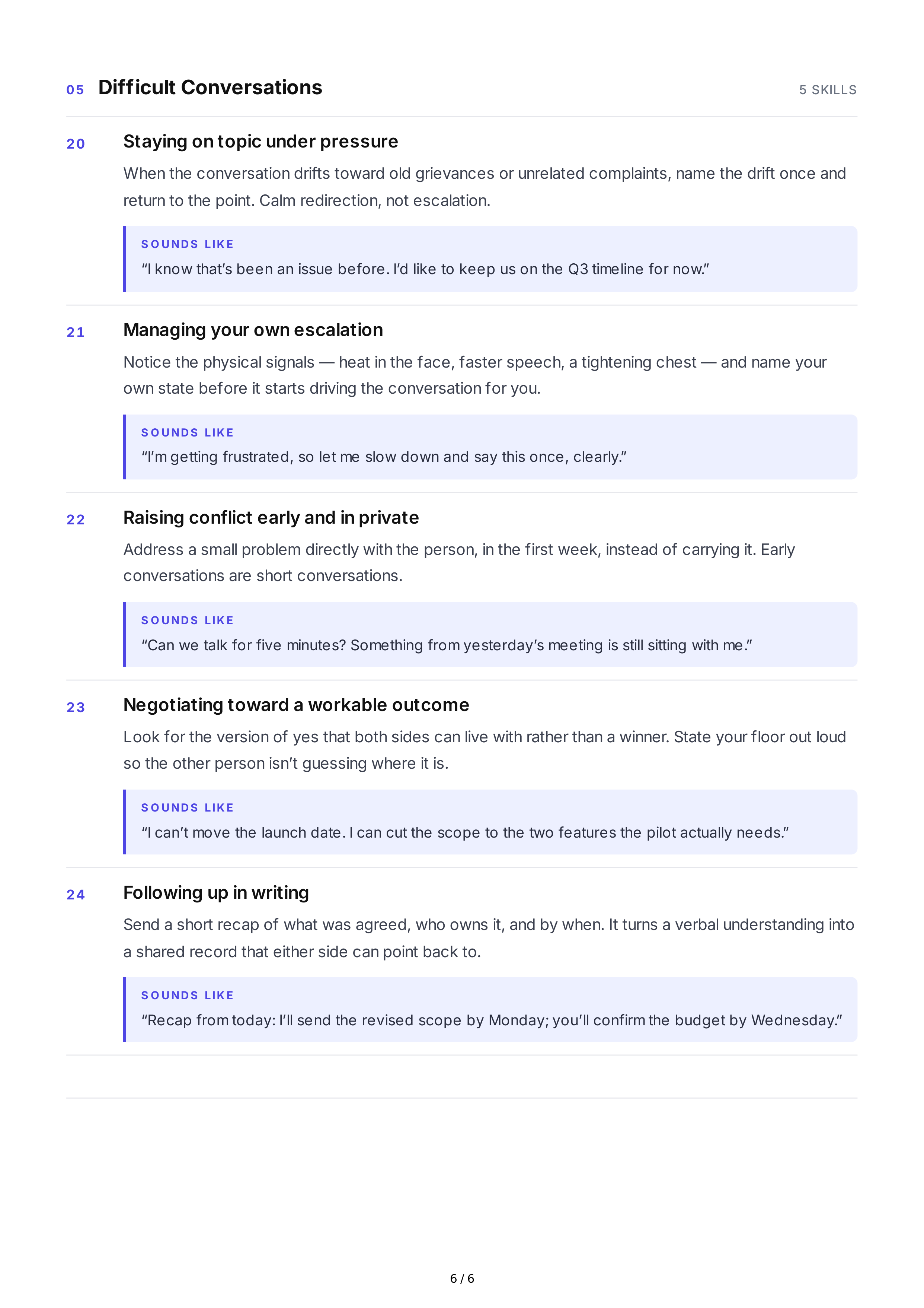Assertive Communication Interpersonal Skills — page 6