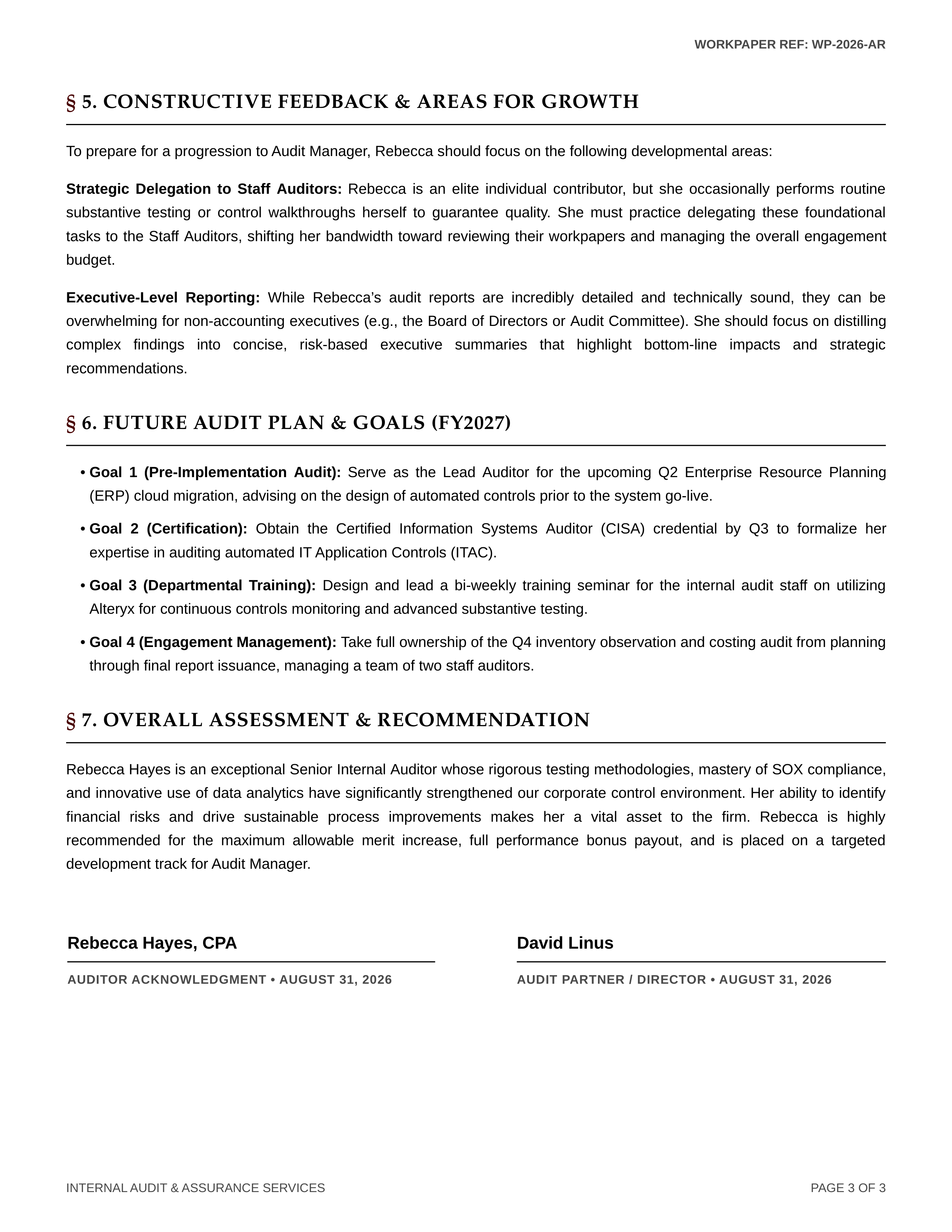 Auditor Performance Review — page 3