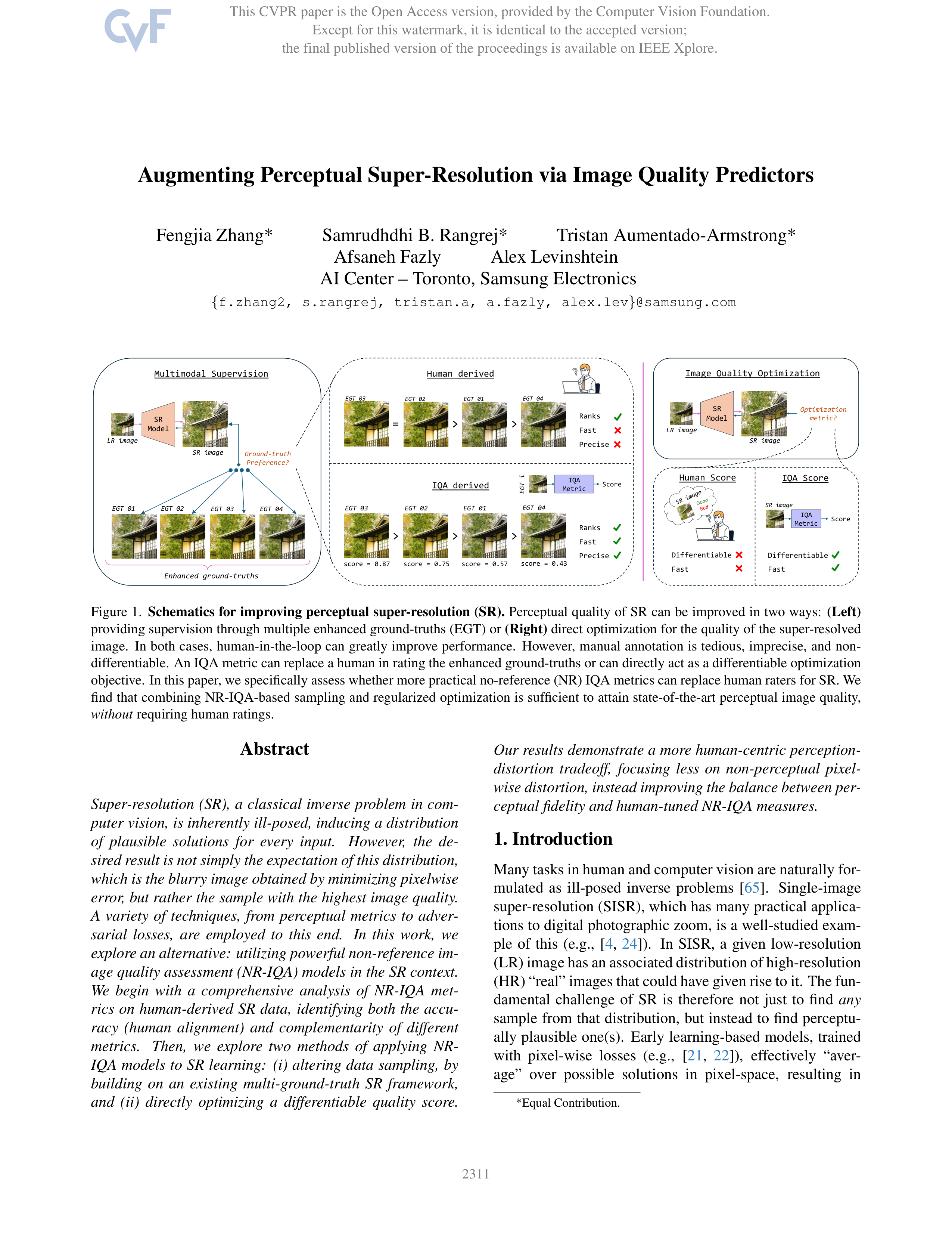 Augmenting Perceptual Super-Resolution Research Paper by Samsung — page 1