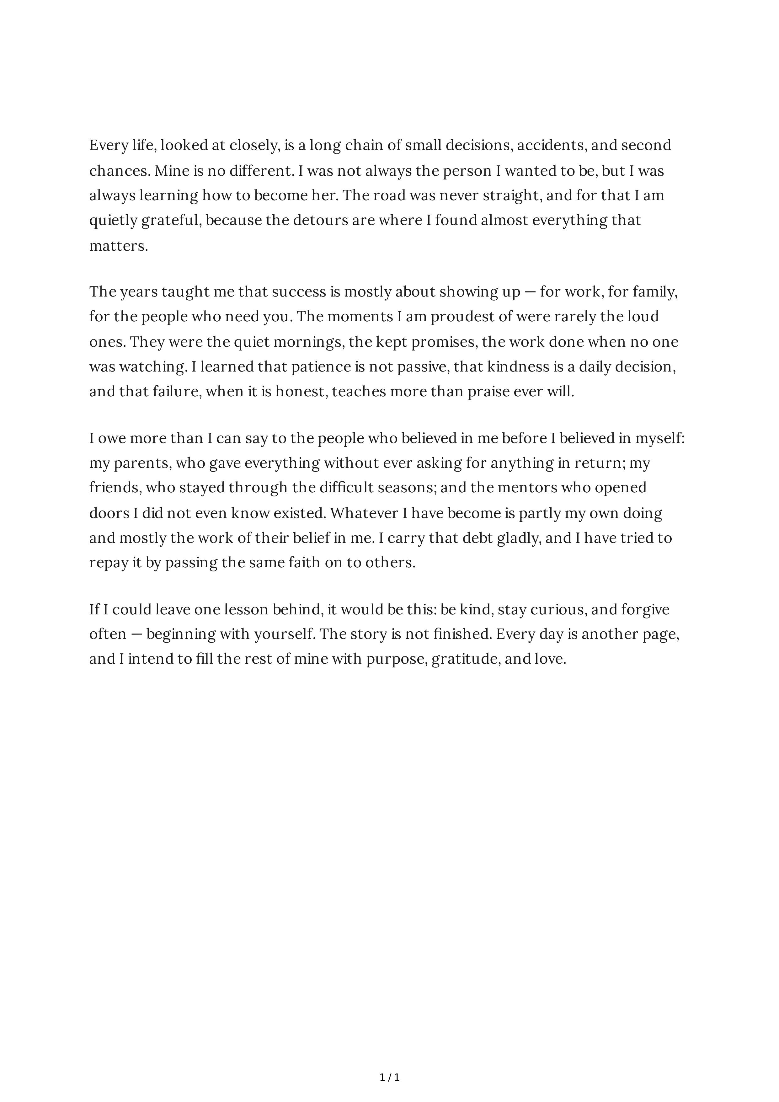 Autobiography Conclusion Paragraph — page 1