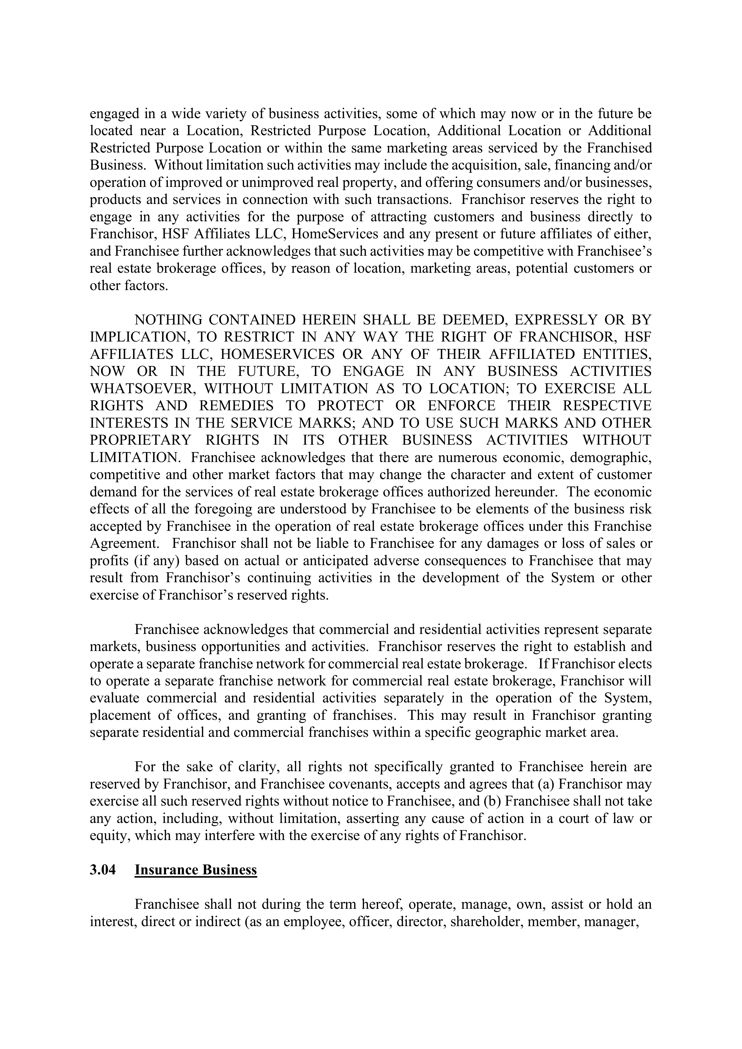 BERKSHIRE HATHAWAY HOMESERVICES FRANCHISE AGREEMENT — page 12