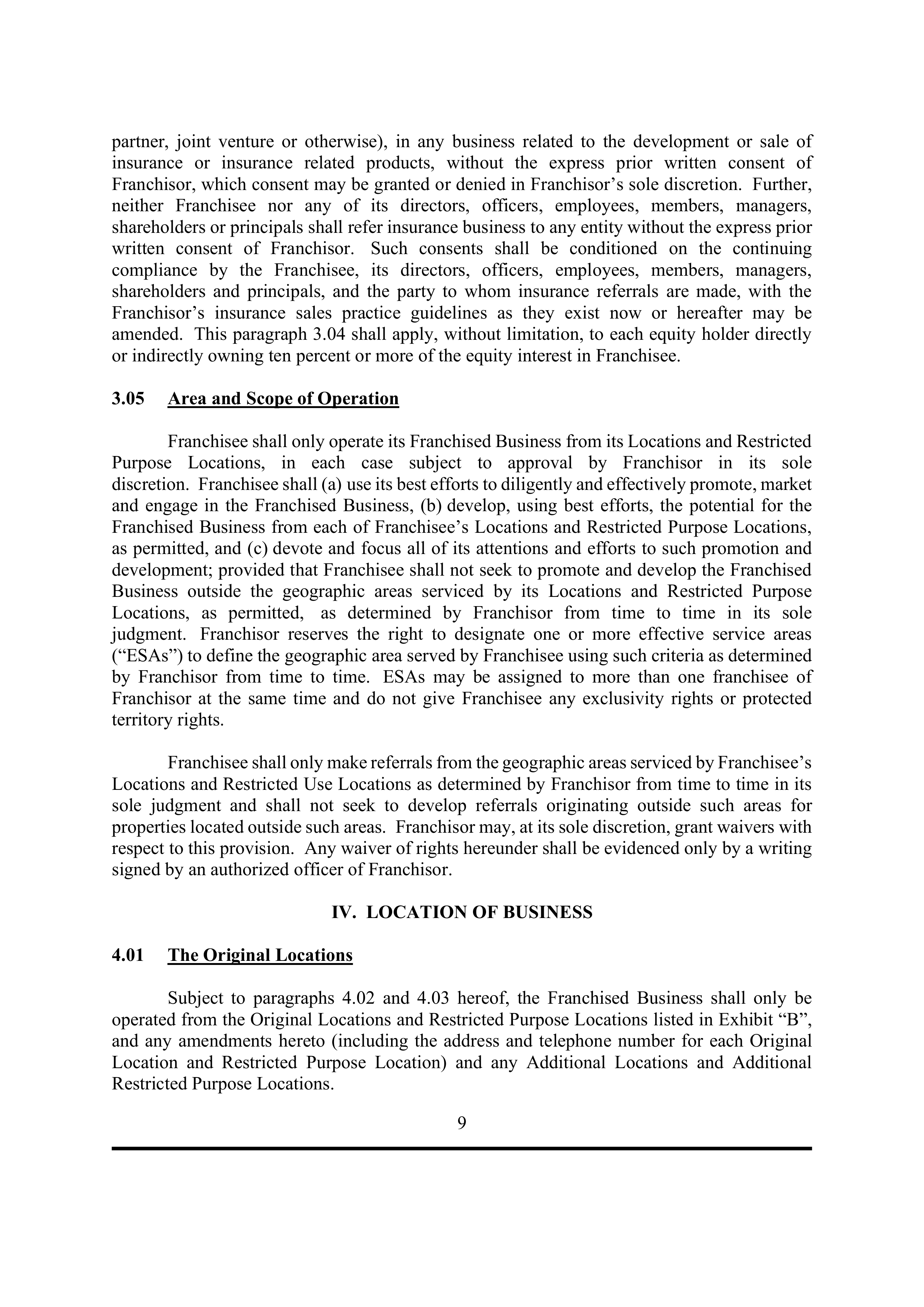 BERKSHIRE HATHAWAY HOMESERVICES FRANCHISE AGREEMENT — page 13
