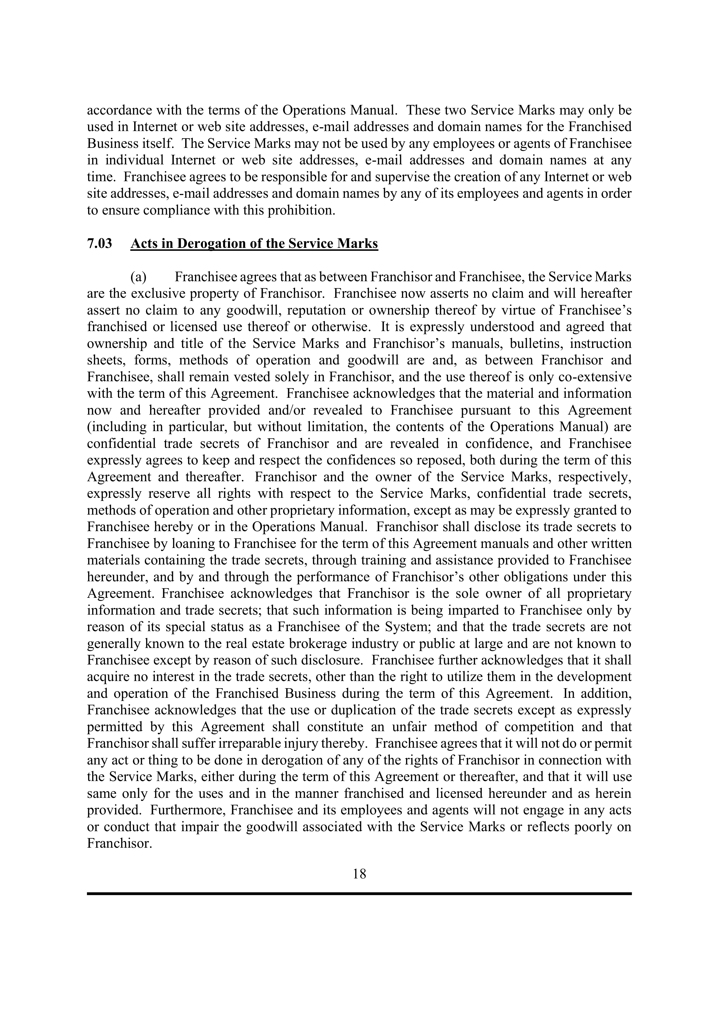BERKSHIRE HATHAWAY HOMESERVICES FRANCHISE AGREEMENT — page 22