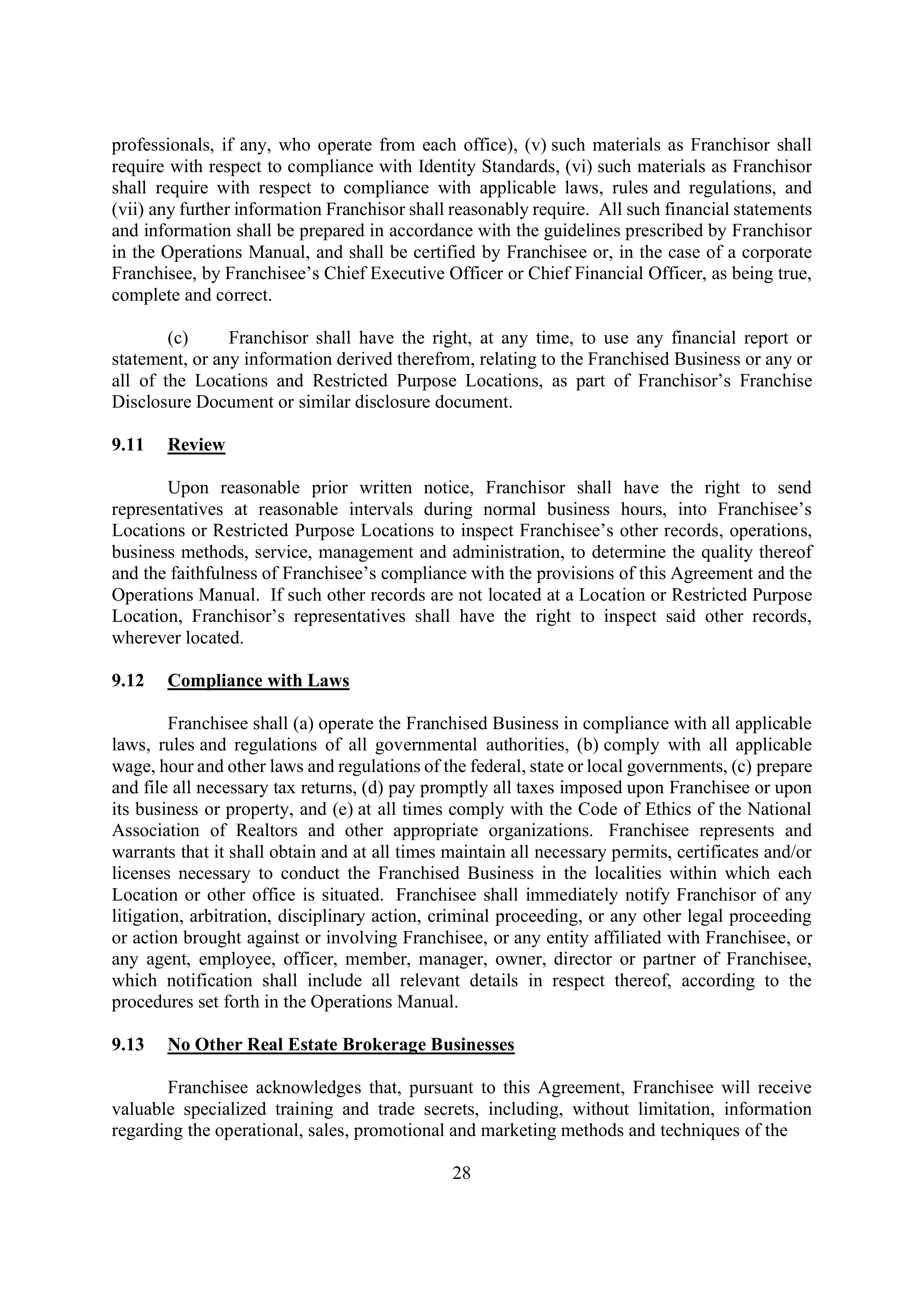 BERKSHIRE HATHAWAY HOMESERVICES FRANCHISE AGREEMENT — page 32