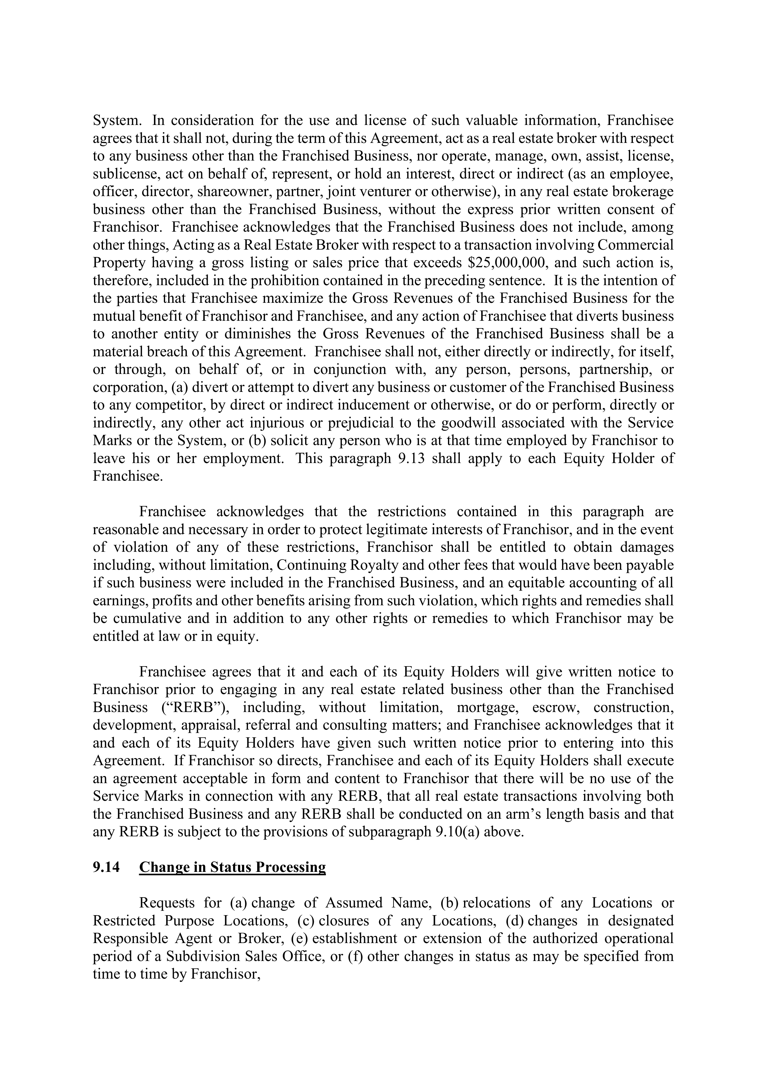 BERKSHIRE HATHAWAY HOMESERVICES FRANCHISE AGREEMENT — page 33