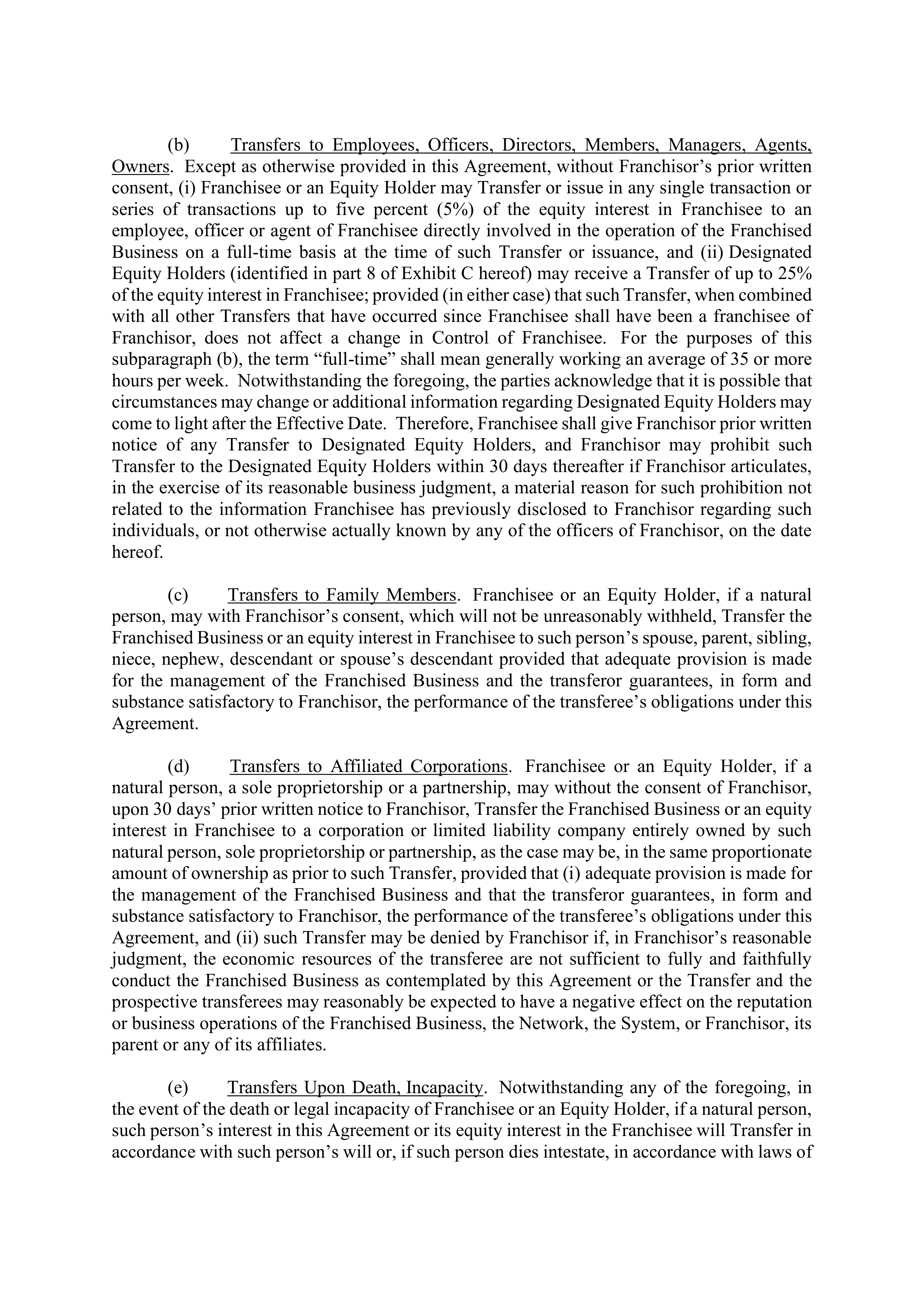 BERKSHIRE HATHAWAY HOMESERVICES FRANCHISE AGREEMENT — page 35