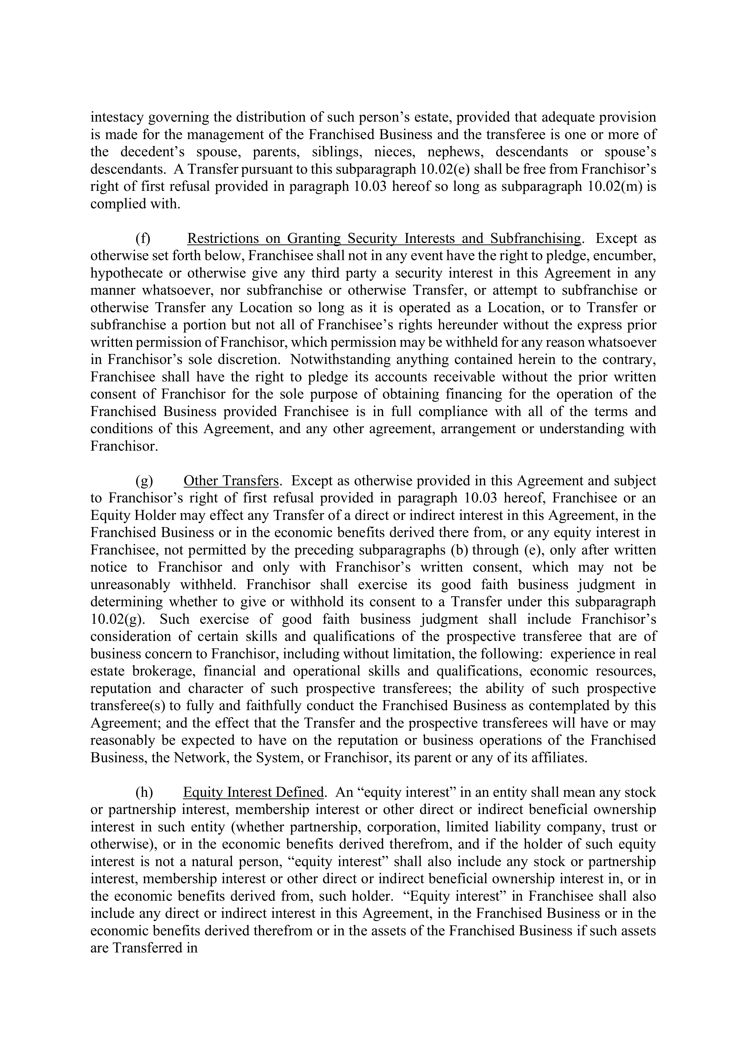 BERKSHIRE HATHAWAY HOMESERVICES FRANCHISE AGREEMENT — page 36