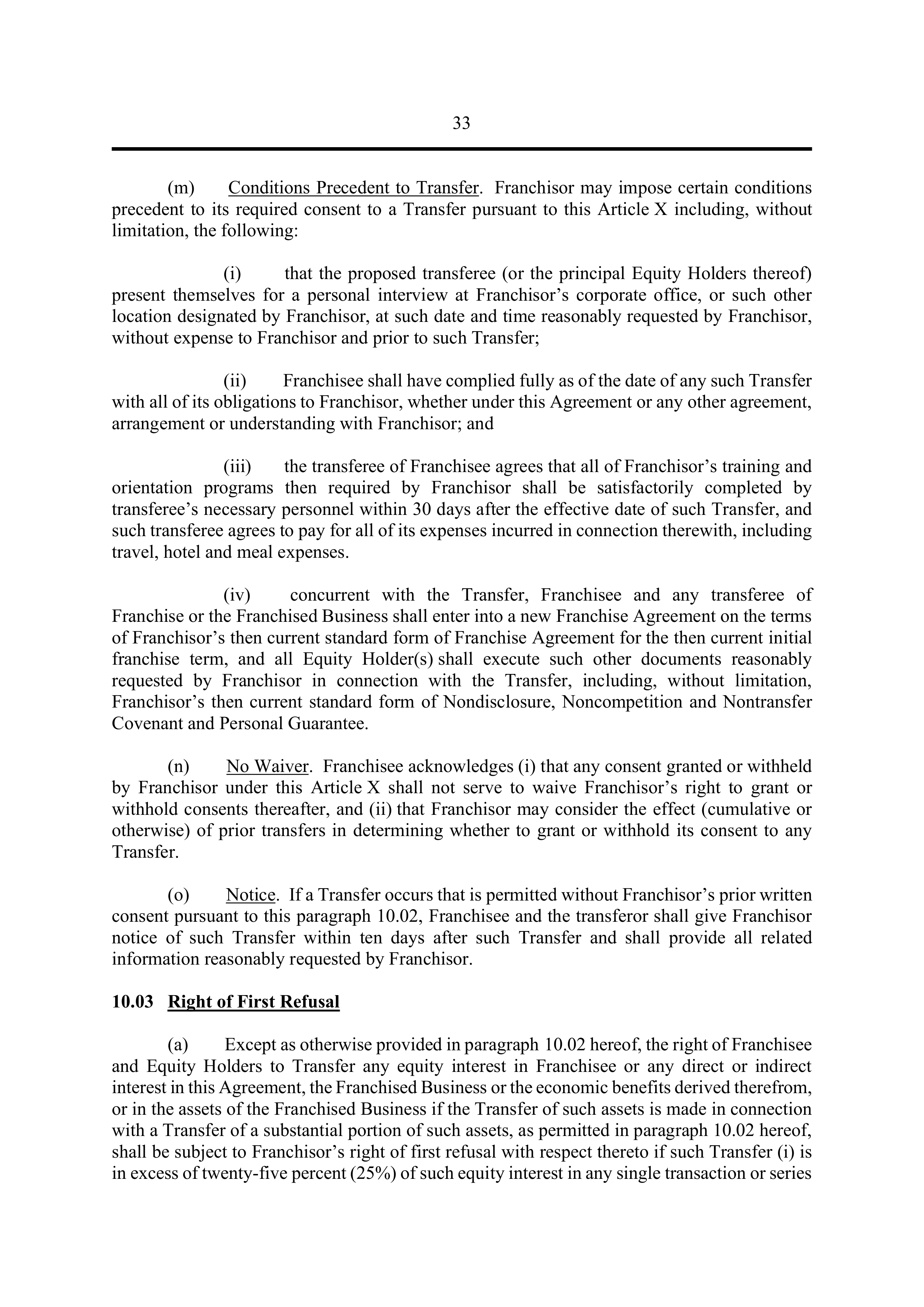 BERKSHIRE HATHAWAY HOMESERVICES FRANCHISE AGREEMENT — page 38