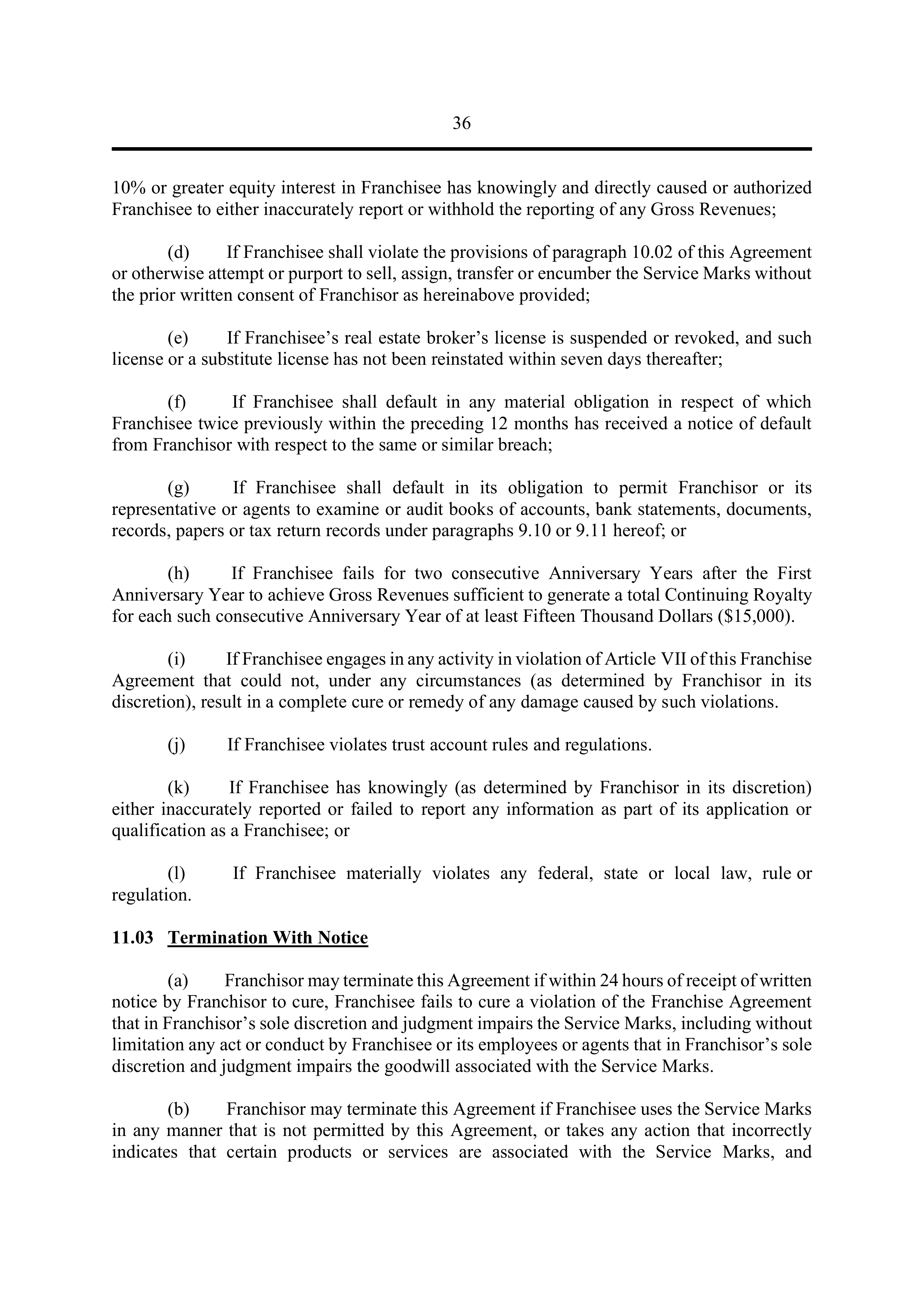 BERKSHIRE HATHAWAY HOMESERVICES FRANCHISE AGREEMENT — page 42