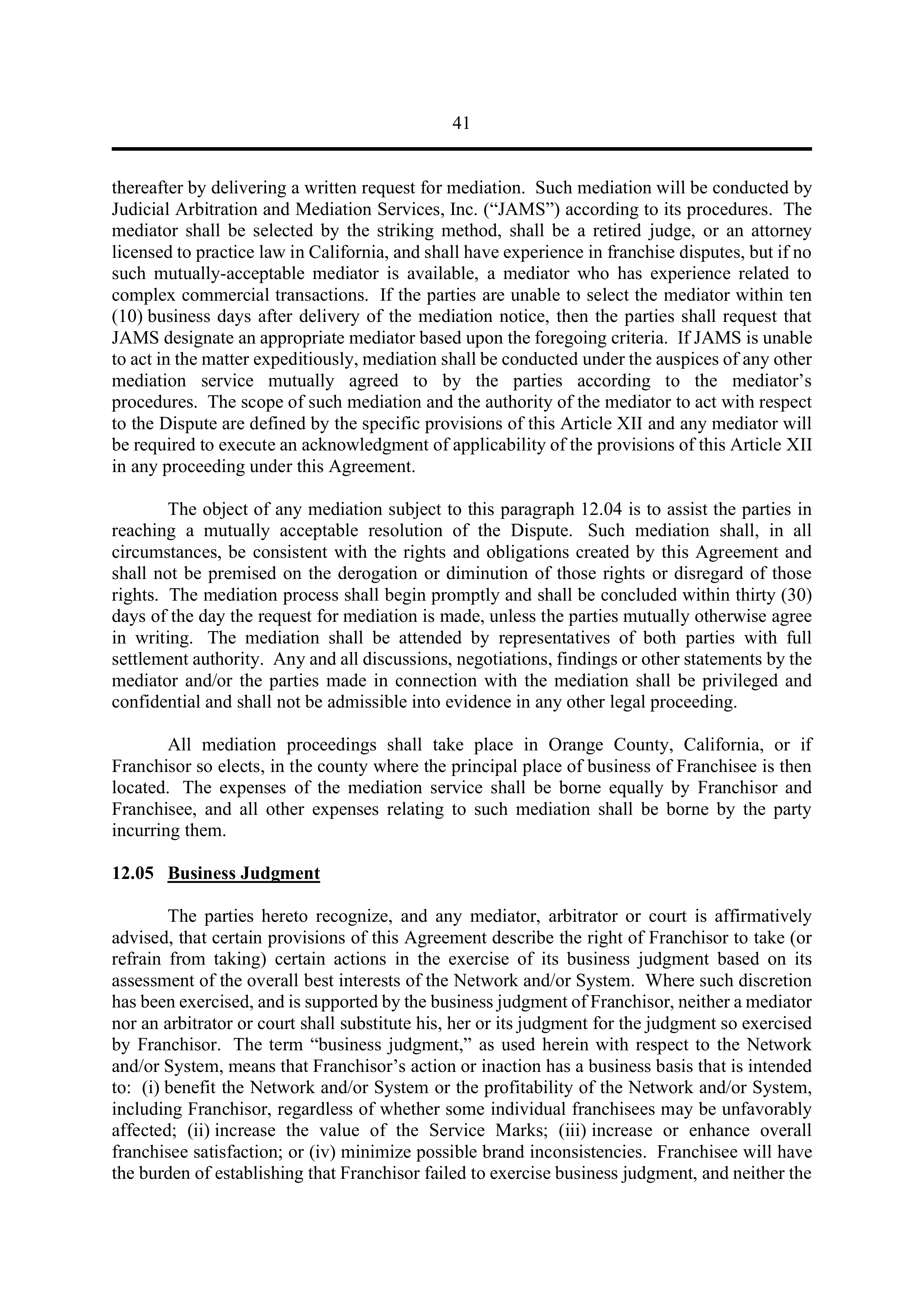 BERKSHIRE HATHAWAY HOMESERVICES FRANCHISE AGREEMENT — page 48
