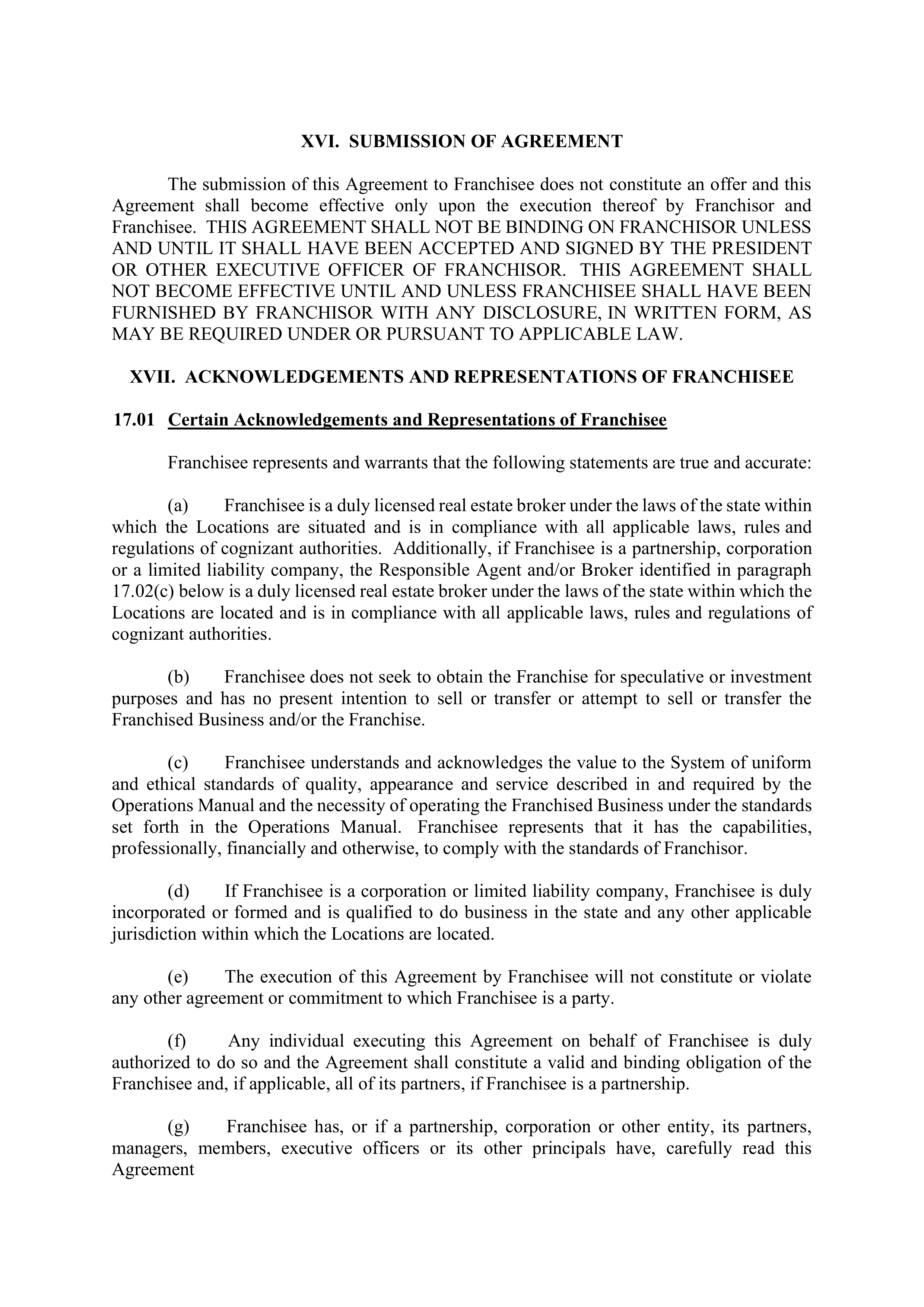 BERKSHIRE HATHAWAY HOMESERVICES FRANCHISE AGREEMENT — page 60
