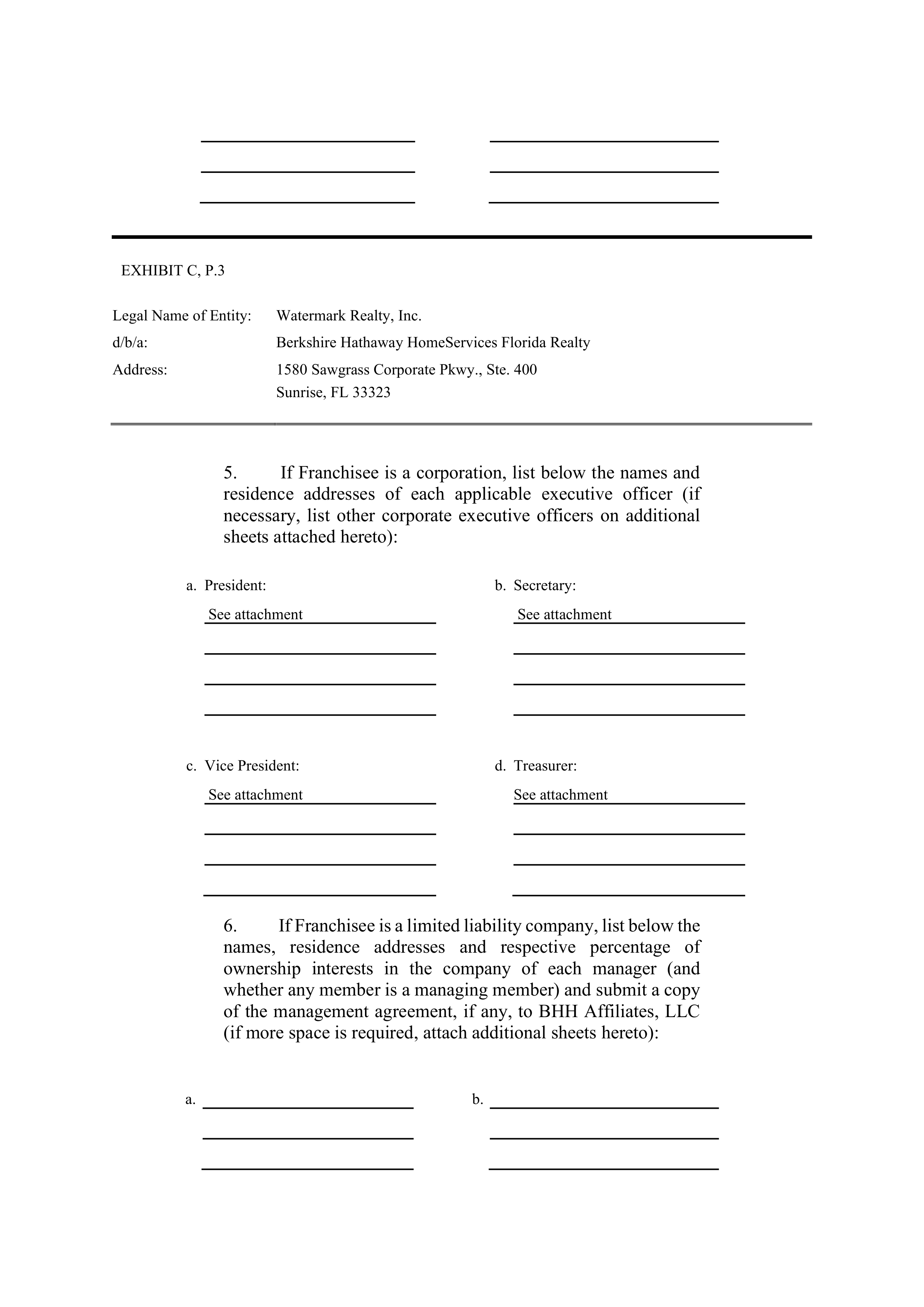 BERKSHIRE HATHAWAY HOMESERVICES FRANCHISE AGREEMENT — page 68