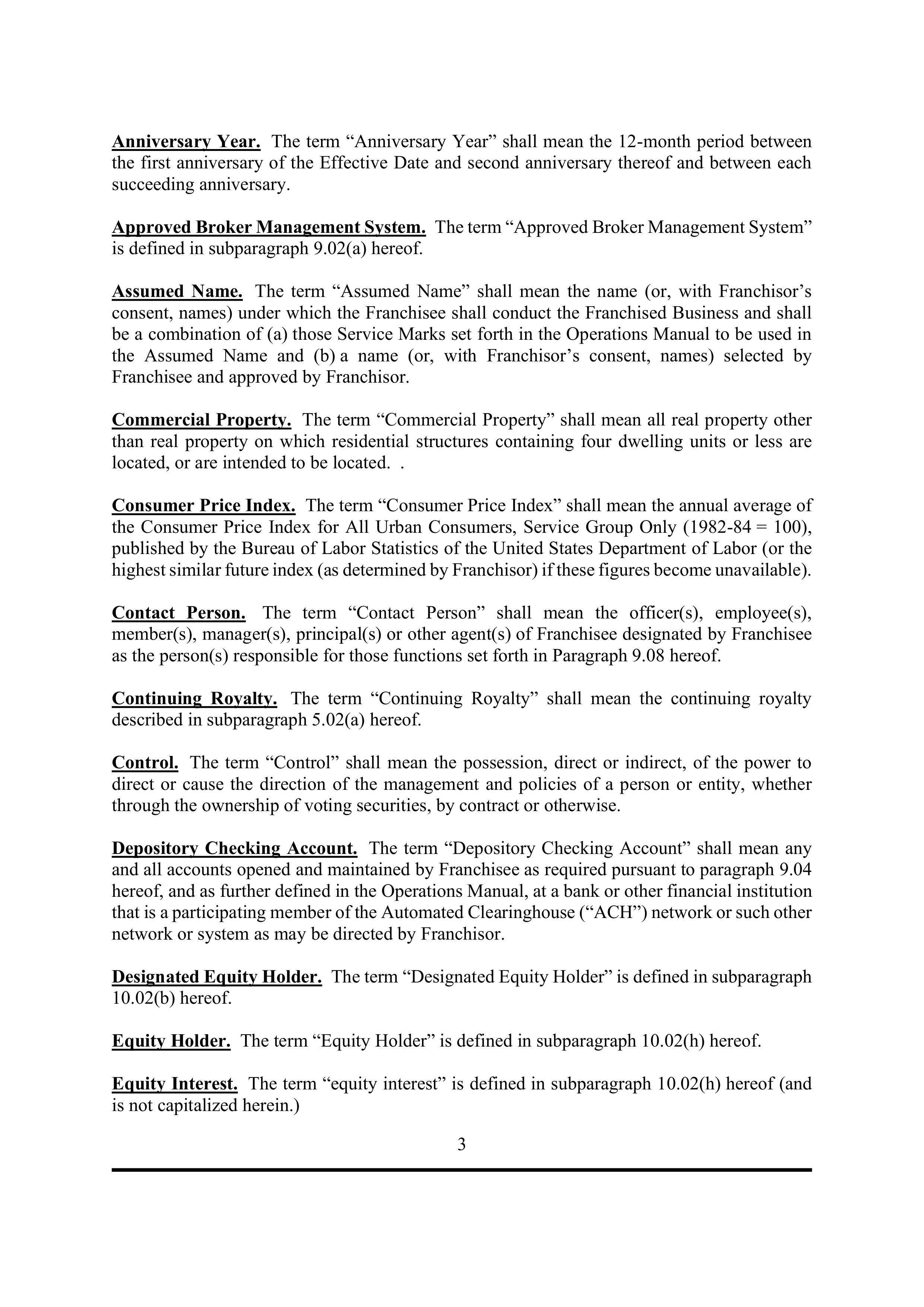 BERKSHIRE HATHAWAY HOMESERVICES FRANCHISE AGREEMENT — page 7