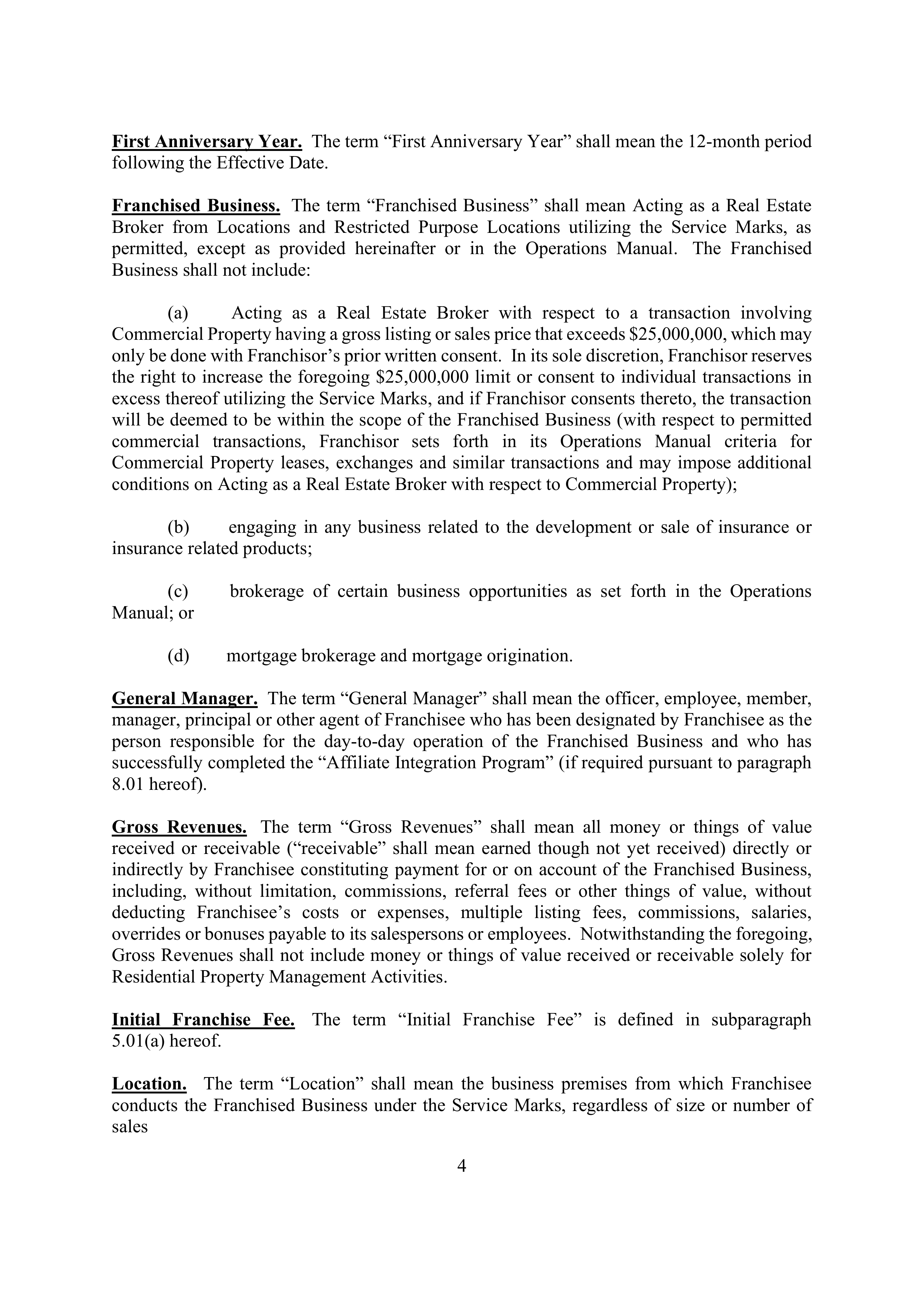 BERKSHIRE HATHAWAY HOMESERVICES FRANCHISE AGREEMENT — page 8