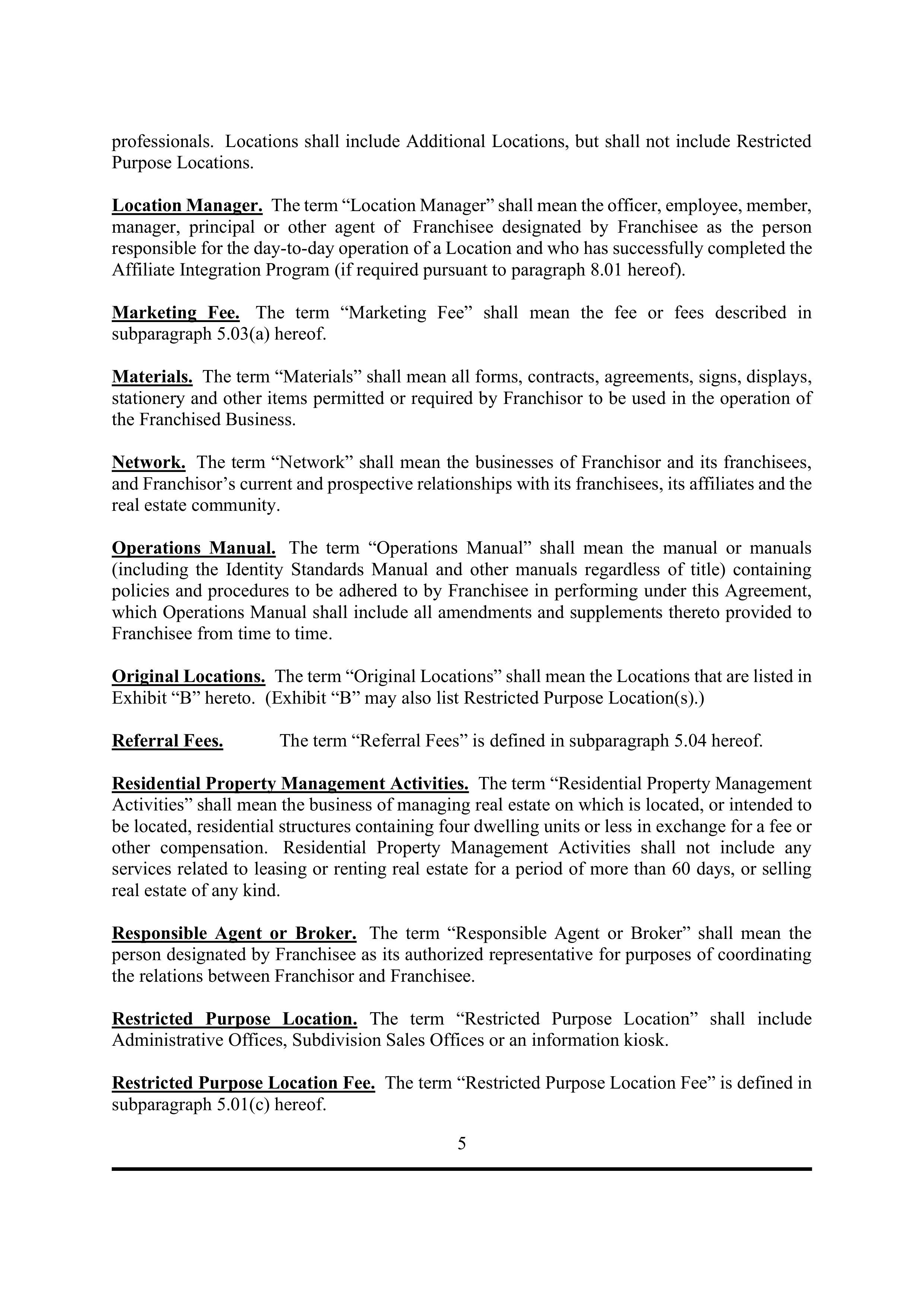 BERKSHIRE HATHAWAY HOMESERVICES FRANCHISE AGREEMENT — page 9