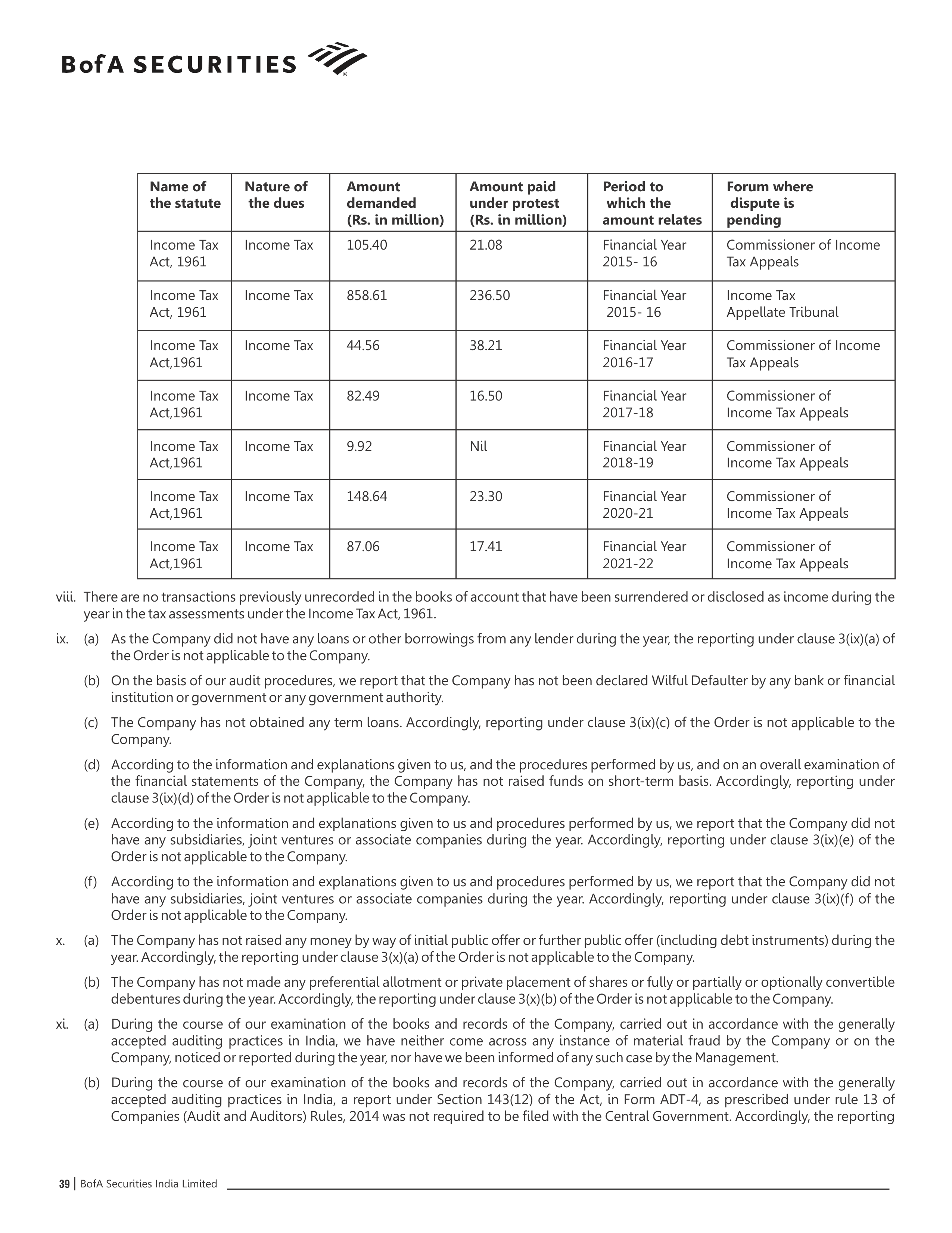 Bank of America Annual Report — page 40