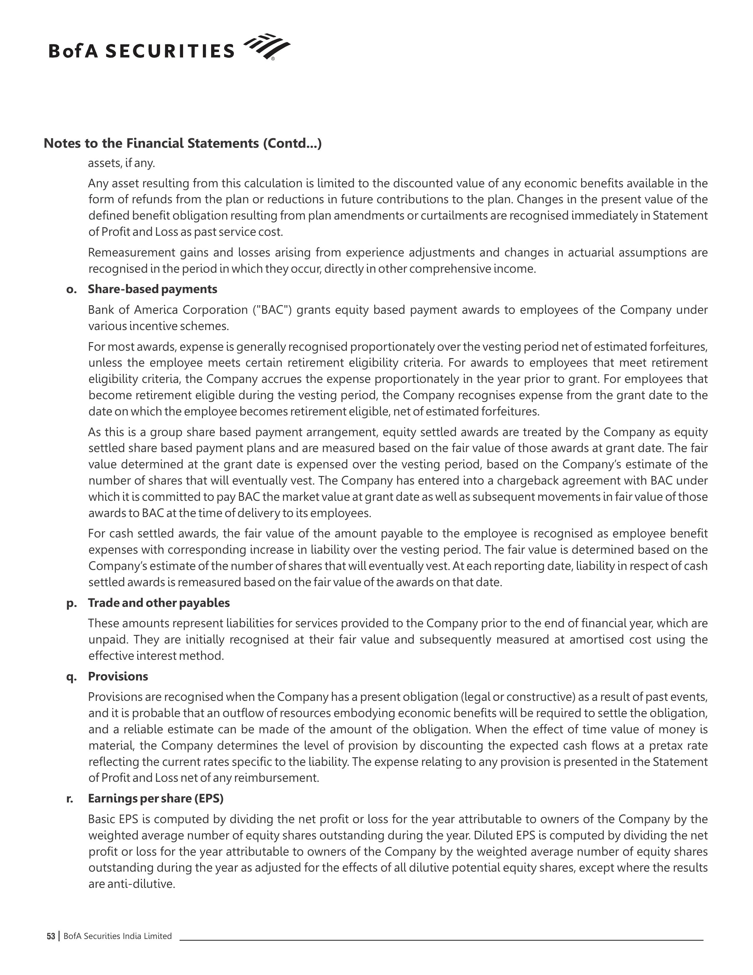 Bank of America Annual Report — page 54